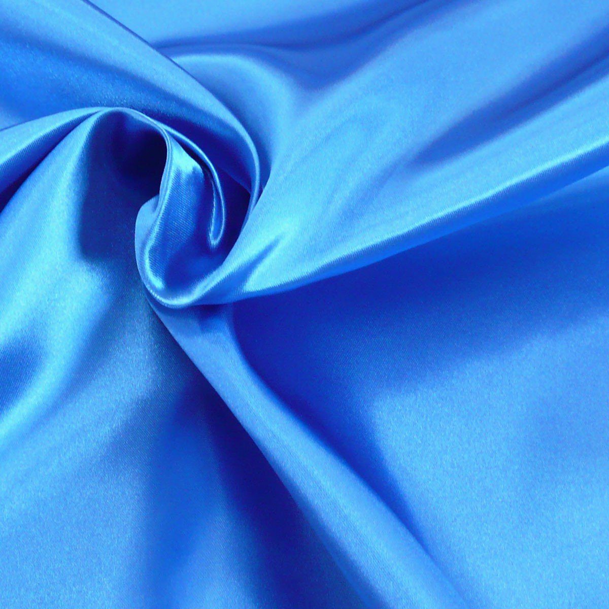 SCHÖNER LEBEN. Stoff Kreativstoff Meterware Satinstoff einfarbig royalblau 140cm