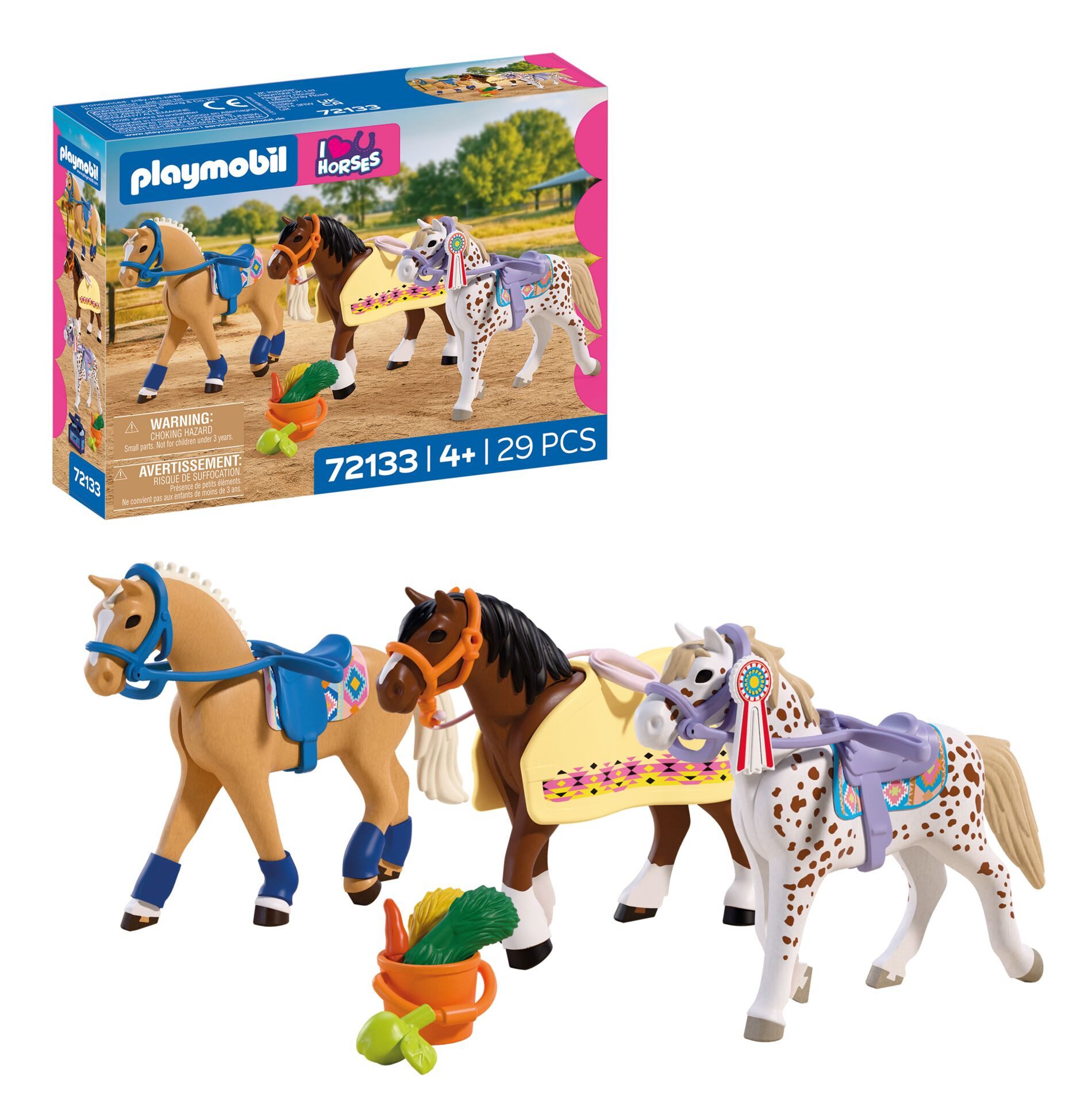 Playmobil® Drei Sammelpferde (72133), I Love Horses Konstruktions-Spielset, (29 St), Made in Europe