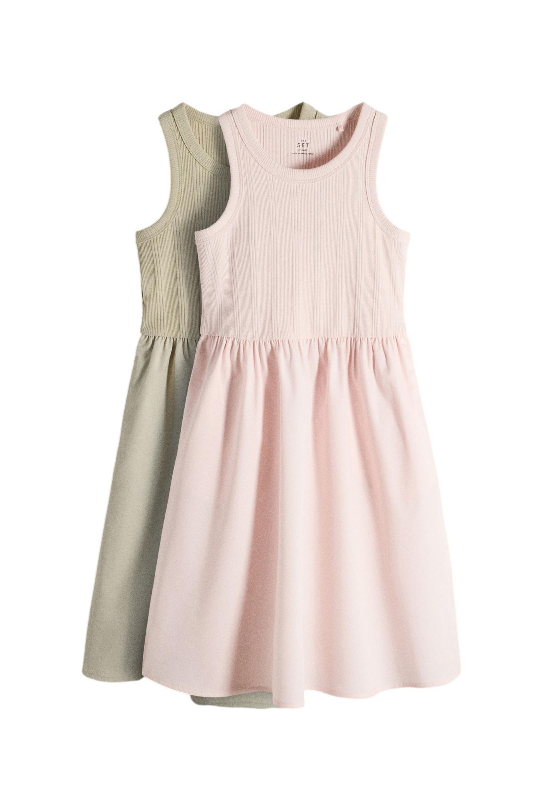 T-Shirt The Set Kleid aus Jersey-Gewebemix, 2er-Pack