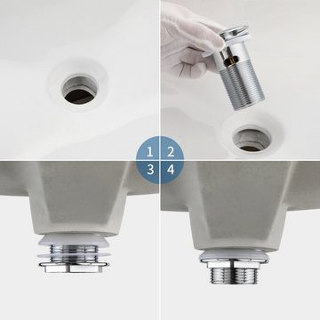 Auralum Waschtischarmatur Infrarot Sensor Wasserhahn Bad Waschtischarmatur Automatische mit Pop Up Abfluss Ablaufgarnitur Badarmatur für Handwaschbecken