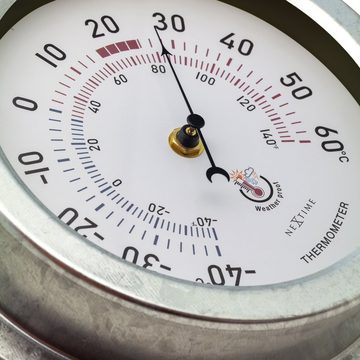 NEXTIME Gartenthermometer 4302GA, aus Metall mit Messbereich bis 60°C