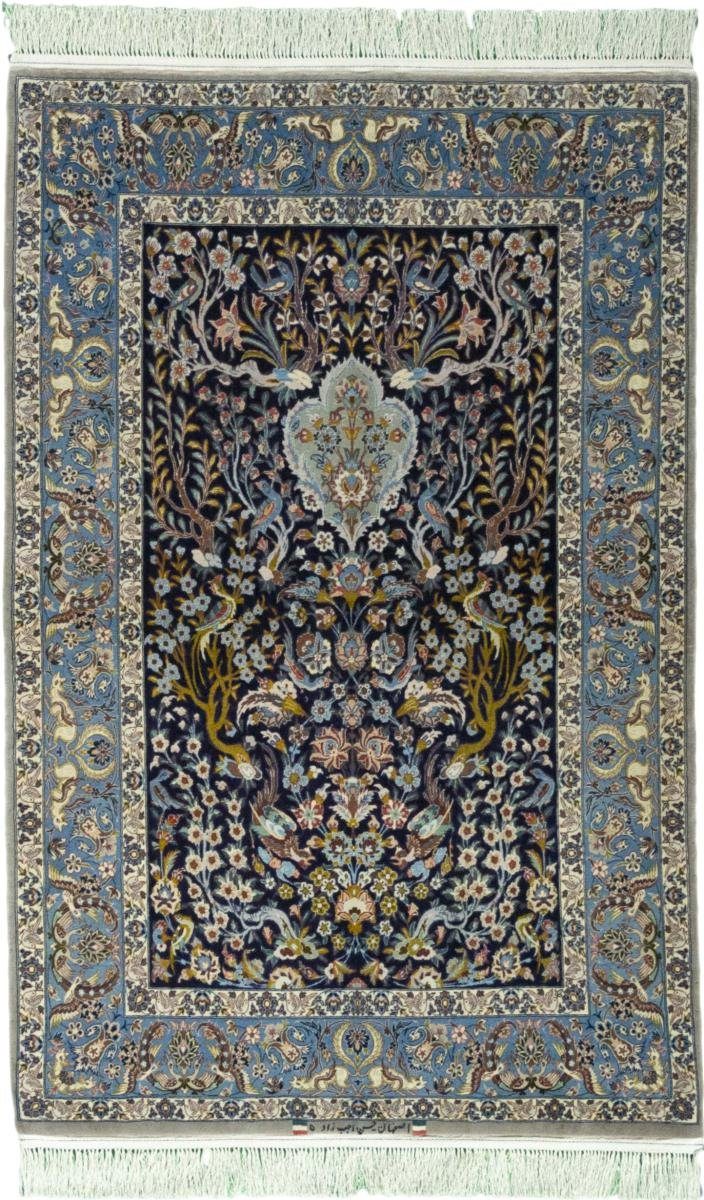 Orientteppich Isfahan 111x174 Handgeknüpfter Orientteppich / Perserteppich, Nain Trading, rechteckig, Höhe: 8 mm