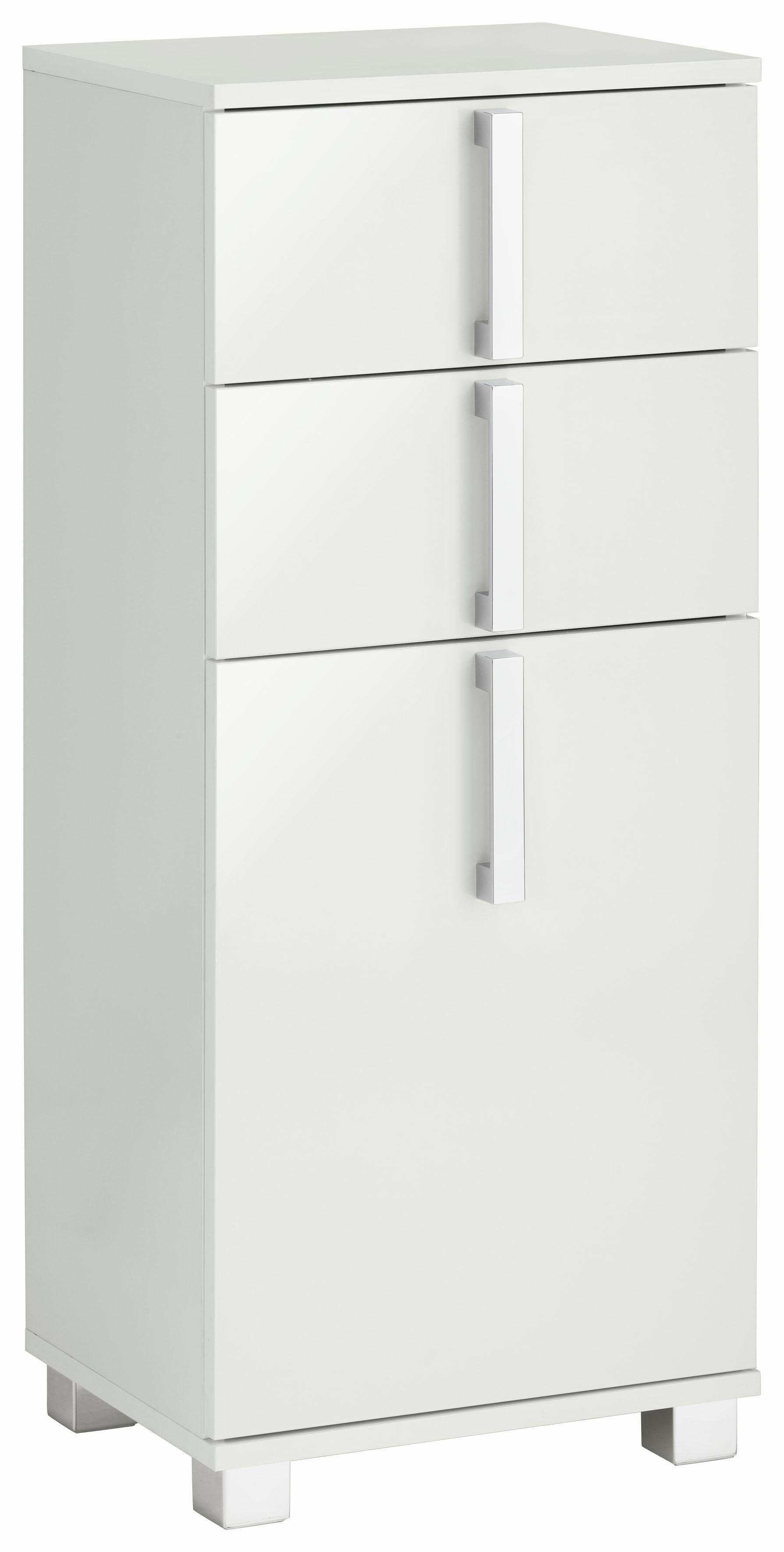 Schildmeyer Unterschrank Kampen Breite 40 cm, mit Metallgriffen, Tür mit Soft-Close-Funktion weiß glanz | Unterschränke