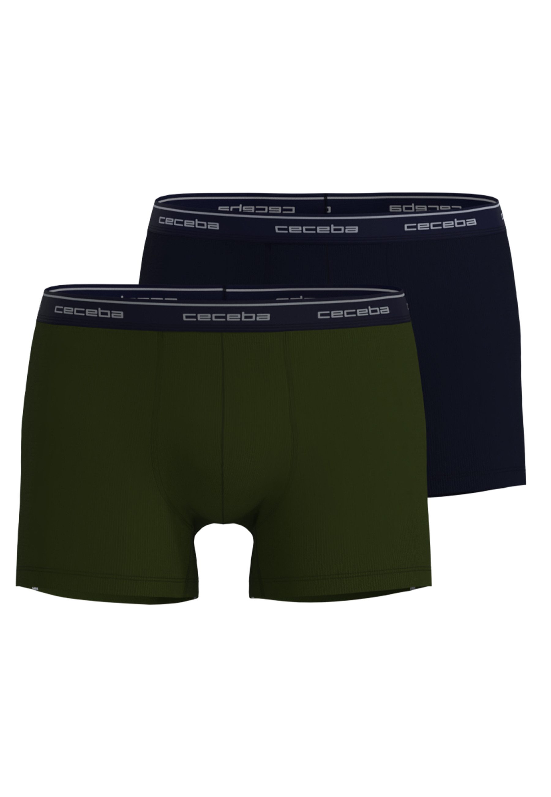 Boxershorts CECEBA Herren Pants grün uni 2er Pack