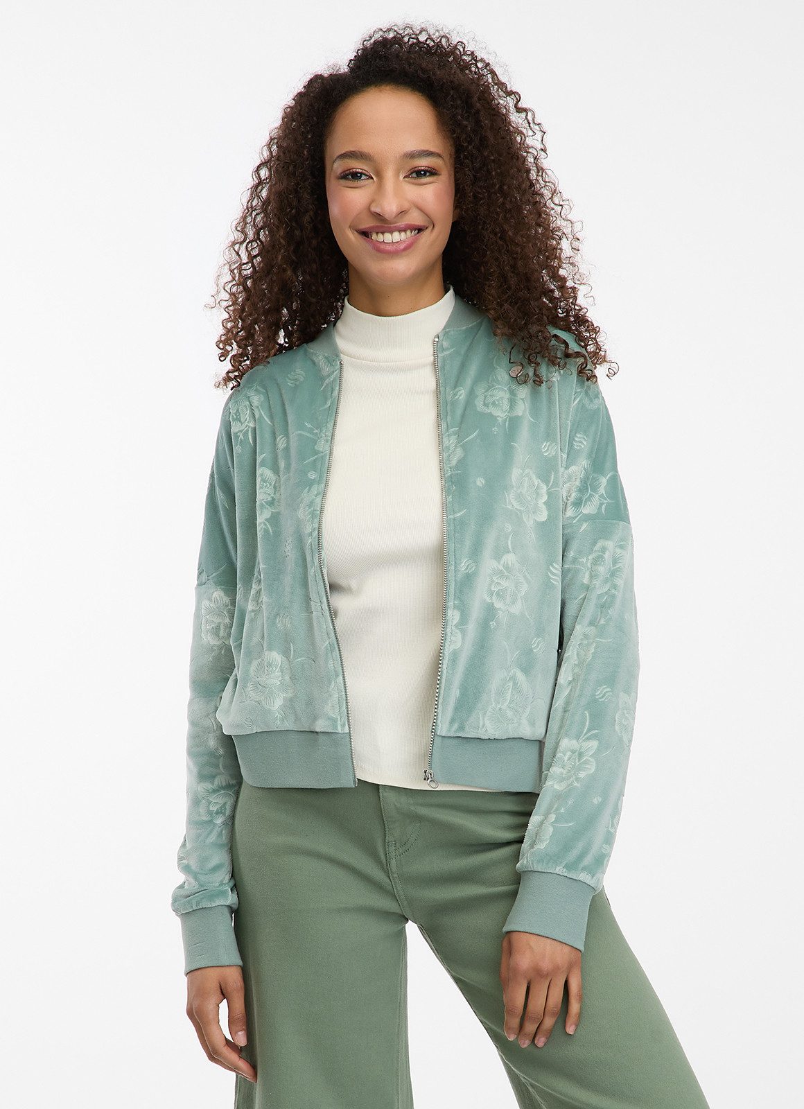 Ragwear Sweatjacke DORON VELVET weiche Samt Optik