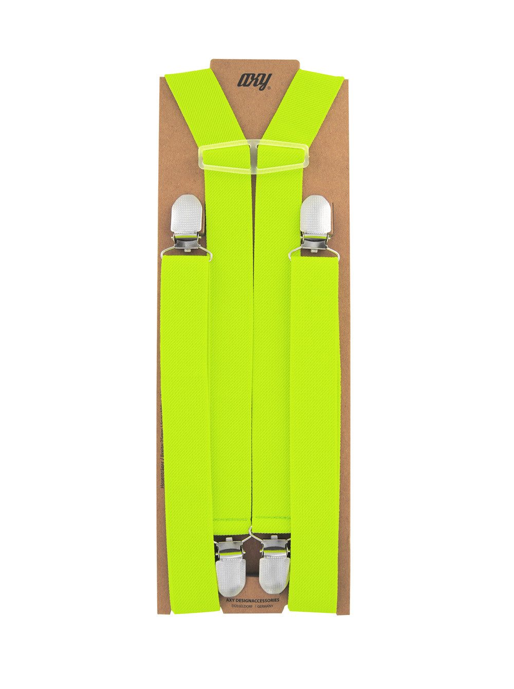 axy Hosenträger Herren Hosenträger 4 Stabile Clips H-Form 2,5cm Breit verstellbar und elastisch 120cm Lang