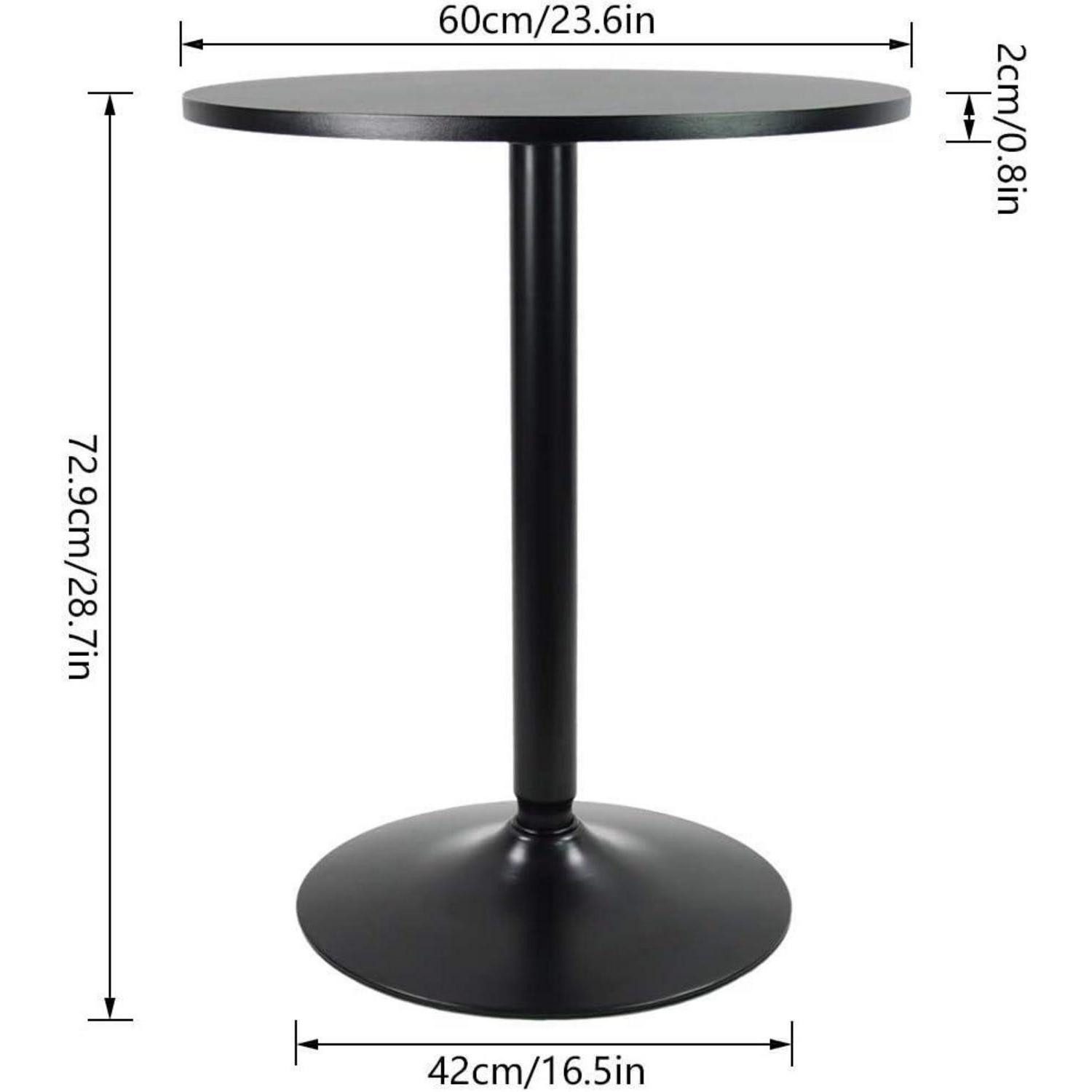 LuxusKollektion Bistrotisch Runder Bartisch Schwarz Höhe 73cm Stehtisch Ø60cm - Stabil