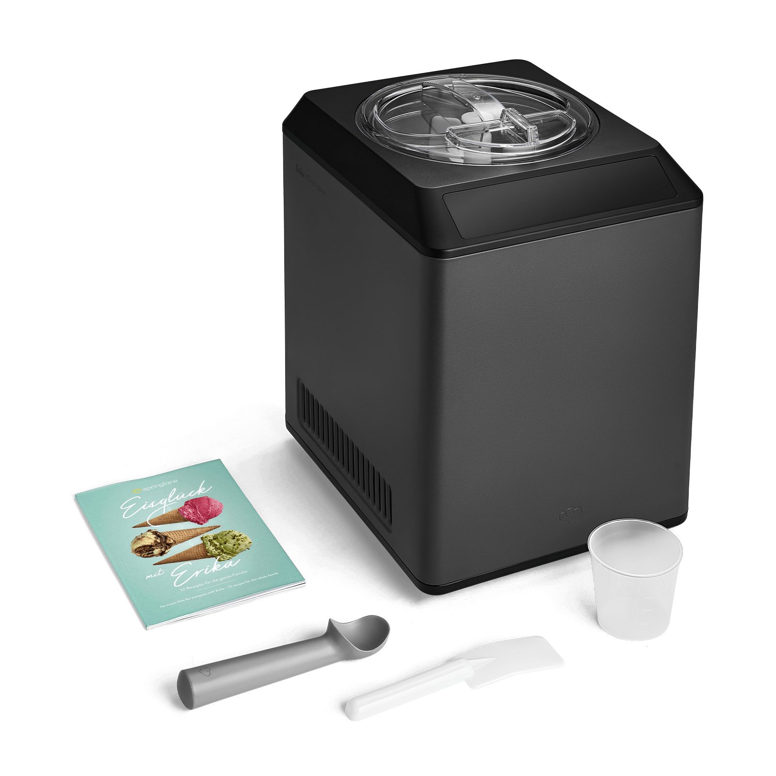 Springlane Eismaschine - Selbstkühlend mit Kompressor, 2,5L Eiscreme & Joghurt Maker -, 2,50 l, 250,00 W, inklusive Eislöffel