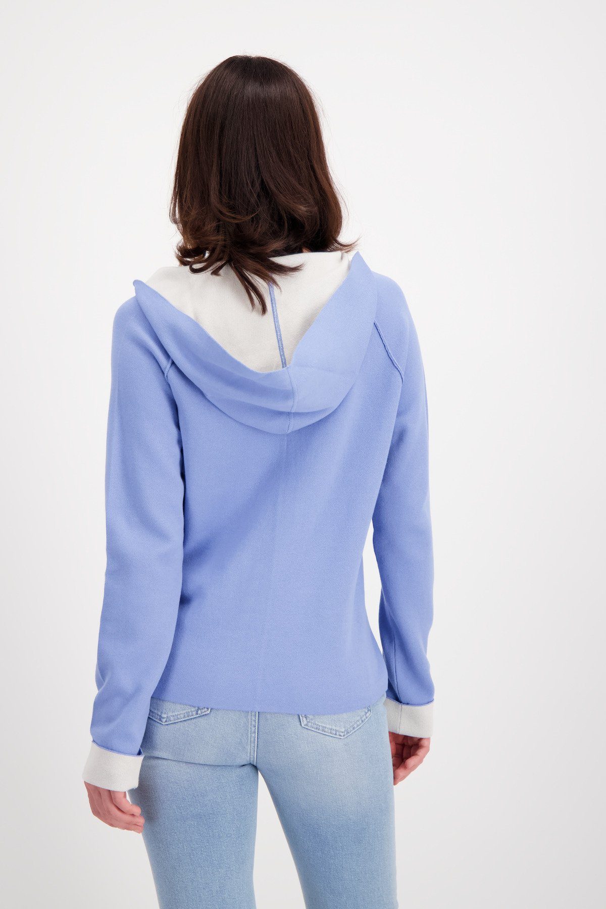 aus Kapuzensweatshirt Kapuzenpullover Stoff Monari blue aqua Doubleface