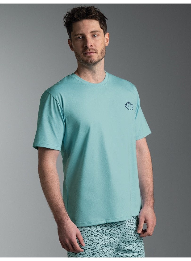 Trigema Schlafanzug TRIGEMA T Shirt mit Printmotiv "Äffchen" (1 tlg)