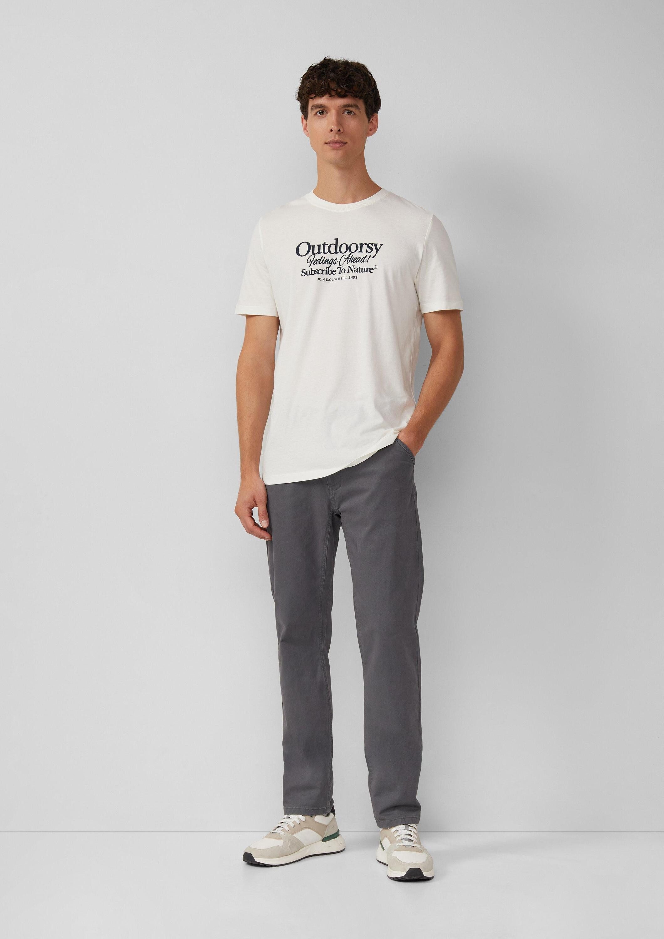 s.Oliver Chinos Hose Chinohose aus Baumwollmix mit Logo-Details günstig online kaufen