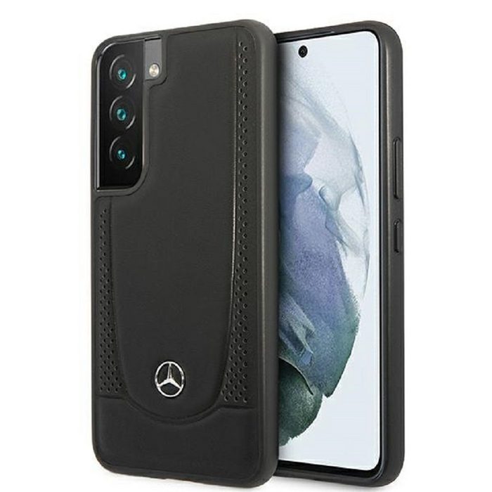 Mercedes Handyhülle Samsung Galaxy S22 Hardcase Cover Echtleder schwarz