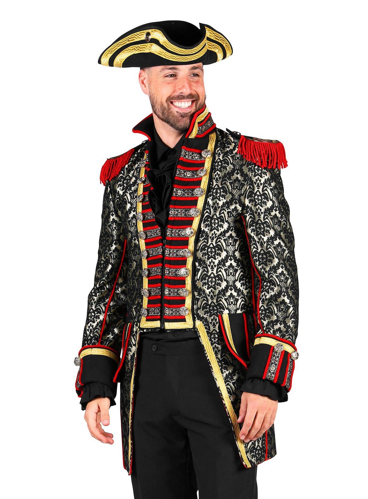 thetru Kostüm Karnevalsgarde Herrenjacke, Hochwertige Uniformjacke für Prinzengarde oder Zirkusdirektoren