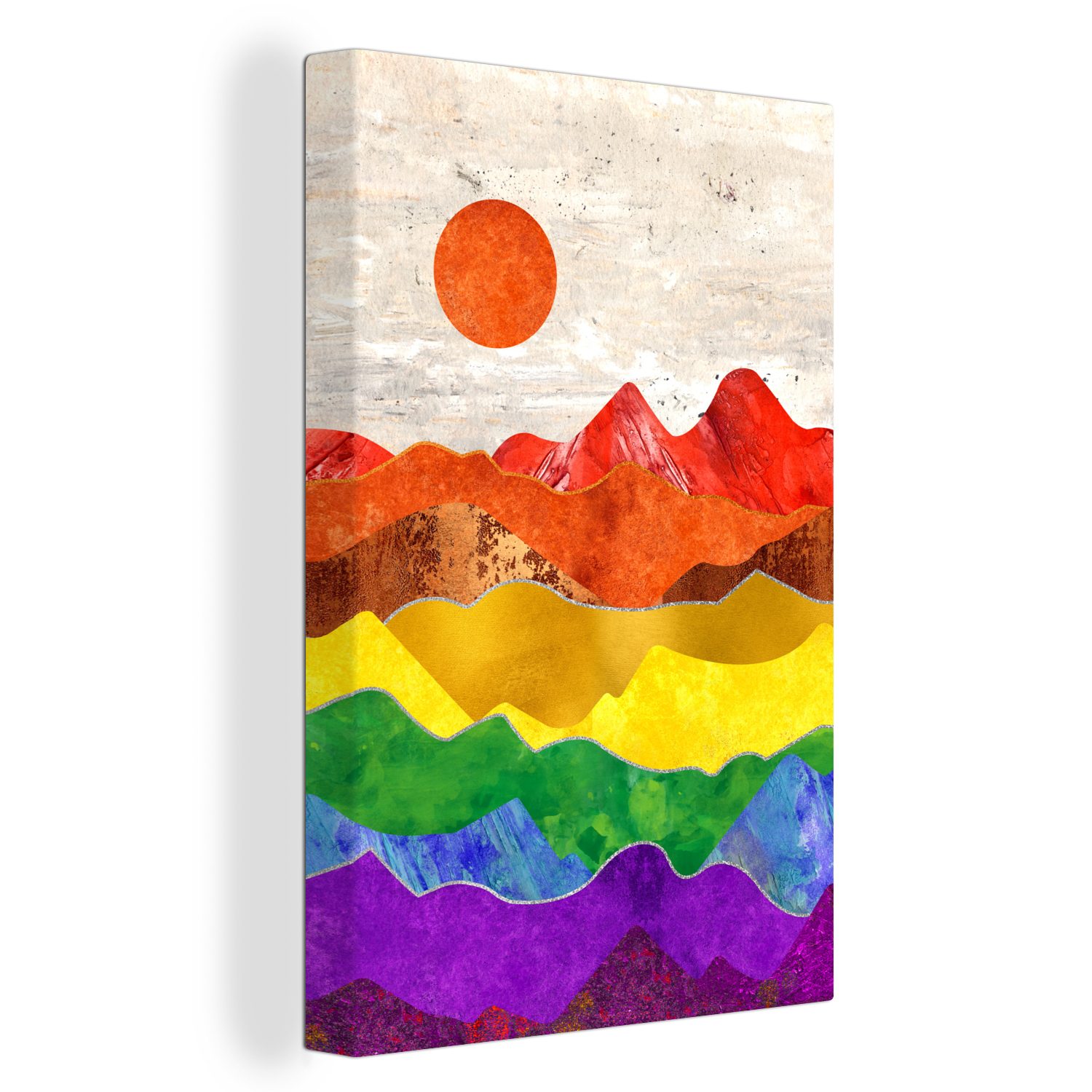 Regenbogen - fertig Stolz Leinwandbild bespannt Schwul, OneMillionCanvasses® inkl. Gemälde, 20x30 Leinwandbild St), cm Zackenaufhänger, (1 -