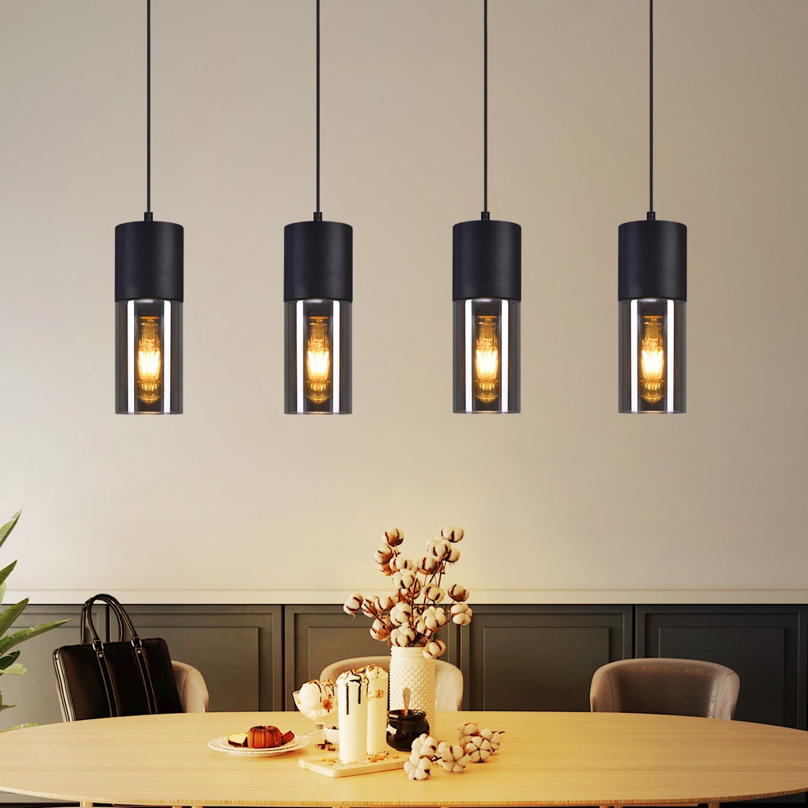 Nettlife Pendelleuchte Schwarz Pendellampe Esstisch E27 günstig online kaufen