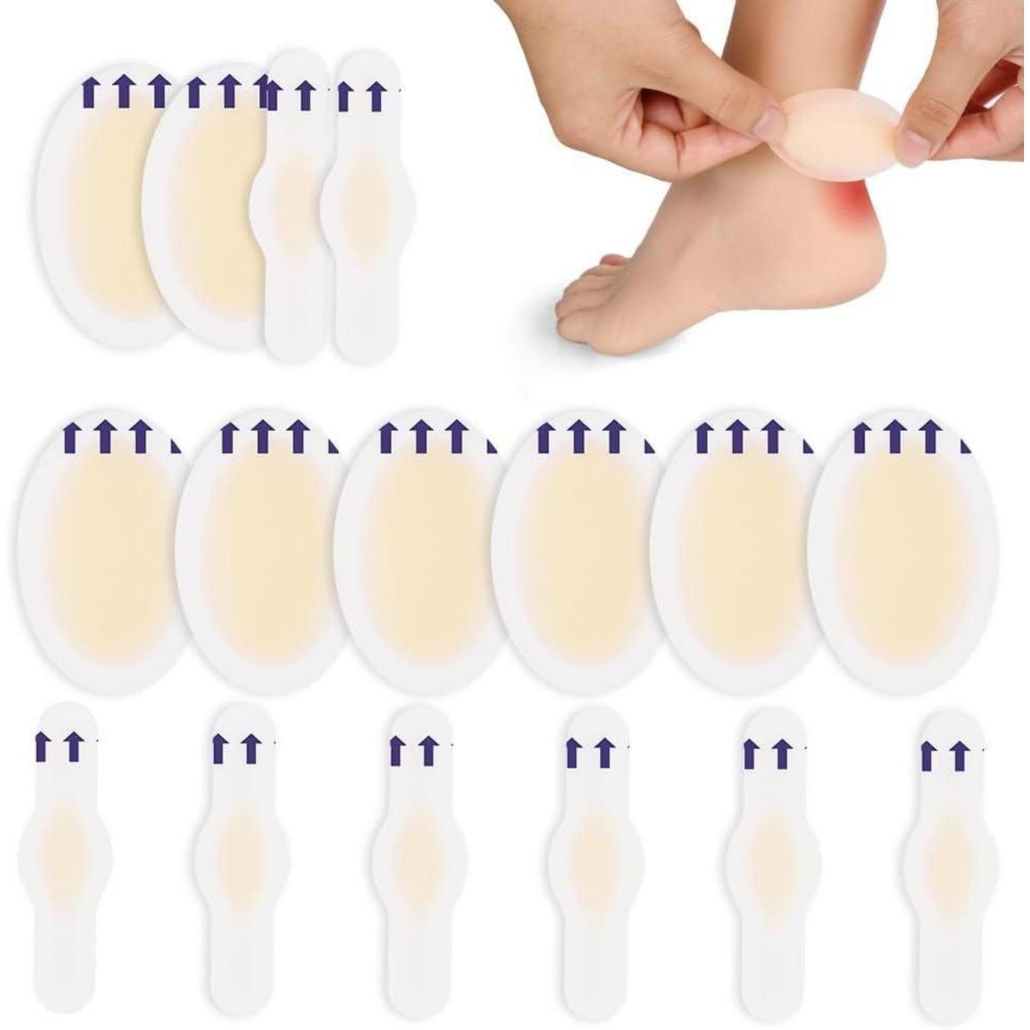 LuxusKollektion Blasenpflaster Blasenpflaster Hydrokolloid Gel Wasserdicht Ferse Vorfuß 16pcs-a
