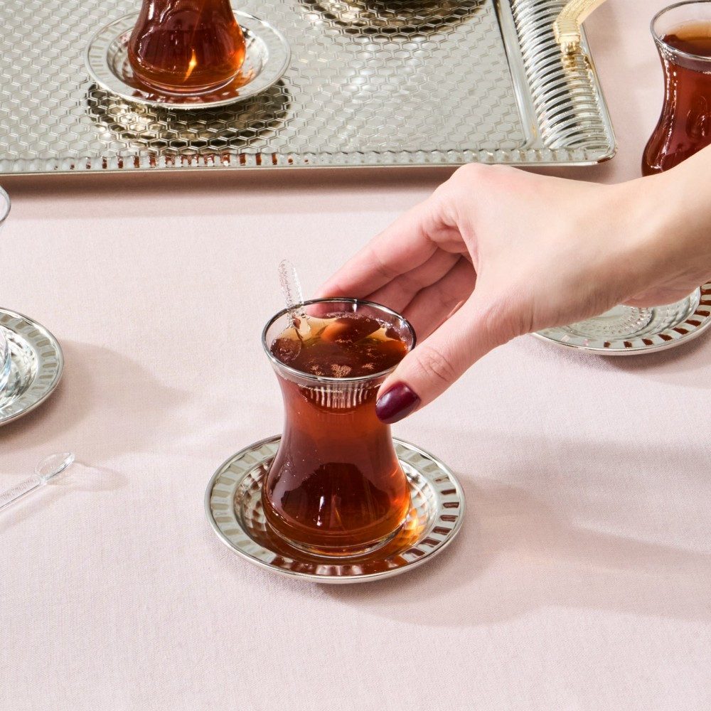 Karaca Teeservice Karaca Nehir 19-teiliges Teeservice Teeglas Teetasse Set