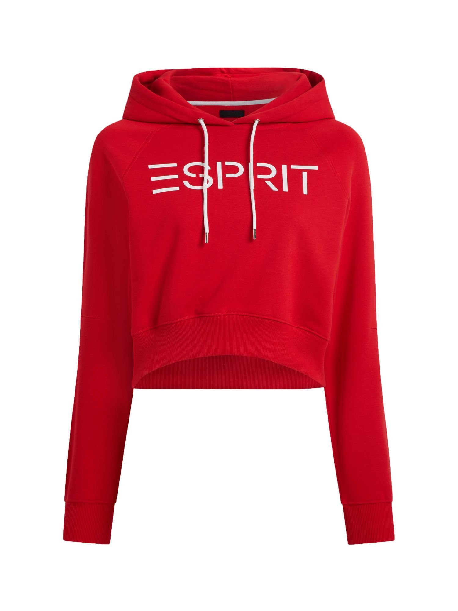 Esprit Sweatshirt Cropped-Hoodie mit Logo (1-tlg) ORANGE RED