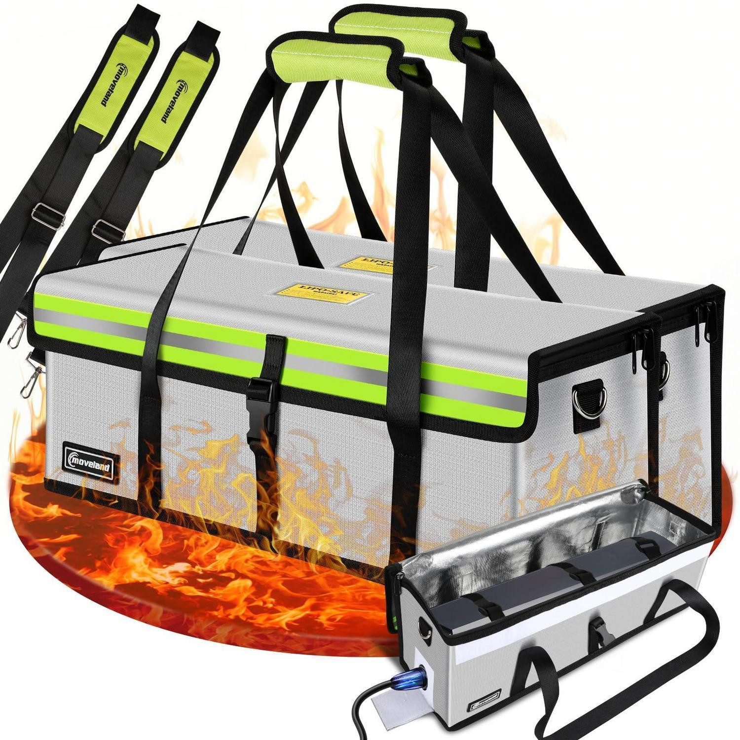 LuxusKollektion Fahrradtasche Ebike Akku Tasche Feuerfest 1400C 49 x 15 x 16 cm (2 PCS)