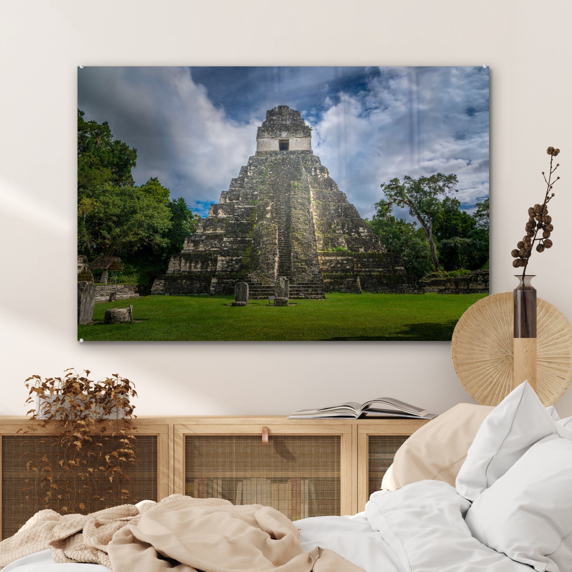 St), (1 & Acrylglasbilder Guatemala, der Pyramide Schlafzimmer Tikal von MuchoWow in Wohnzimmer großen Acrylglasbild Frontansicht