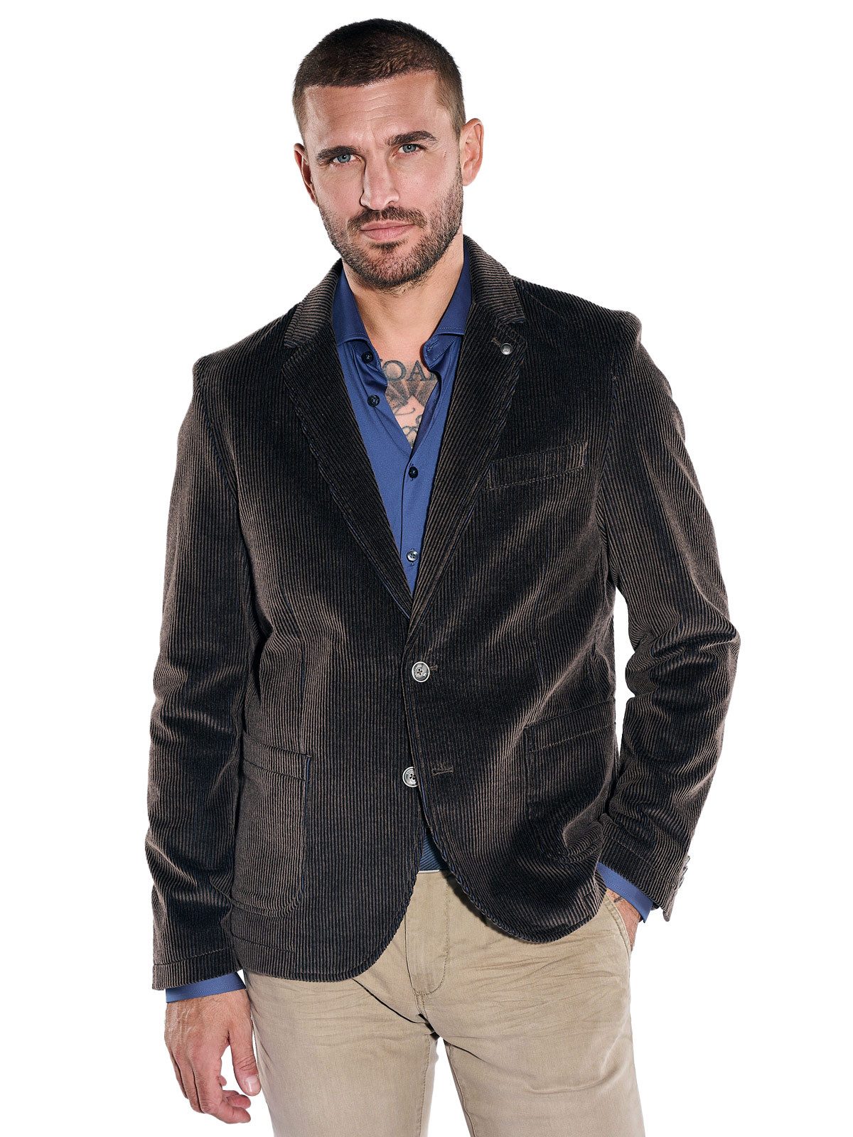 emilio adani Sakko Herren Freizeit-Sakko slim fit, Dunkelbraun