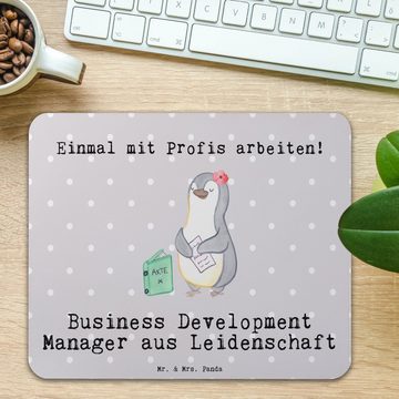 Mr. & Mrs. Panda Mauspad Business Development Manager Leidenschaft - Grau Pastell - Geschenk, (1-St), Handgelenkschonend