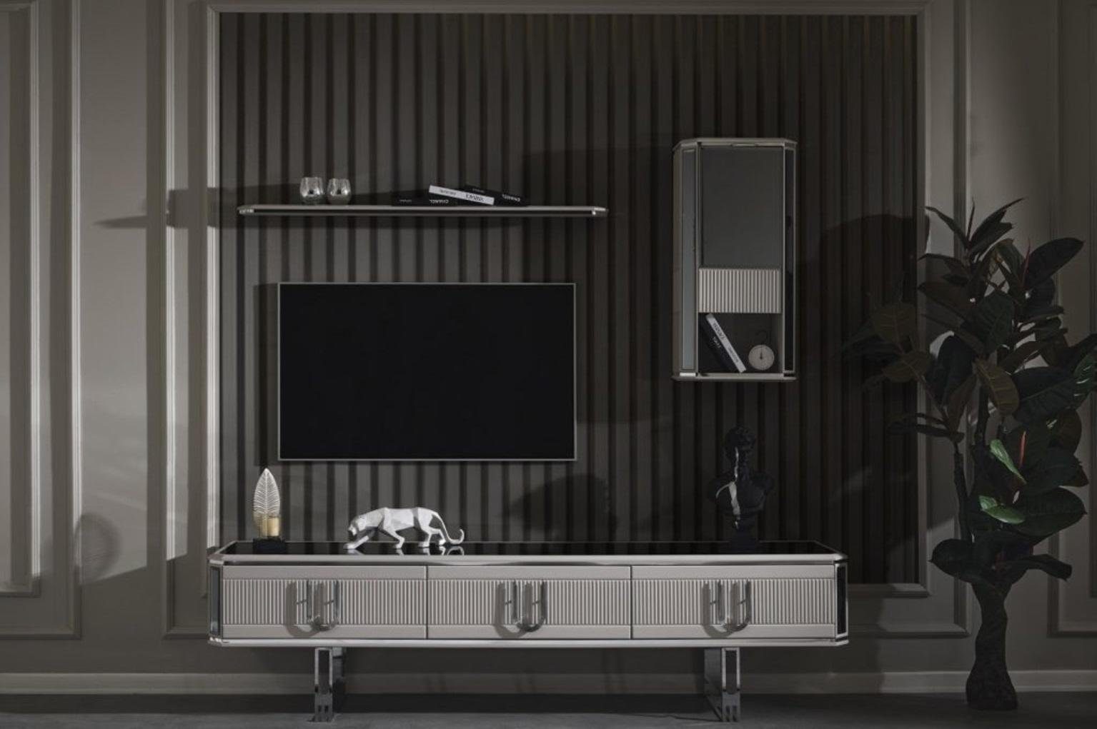 JVmoebel tv Ständer Regalen TV-Ständer Holz oberen Metall Sideboard mit Möbel