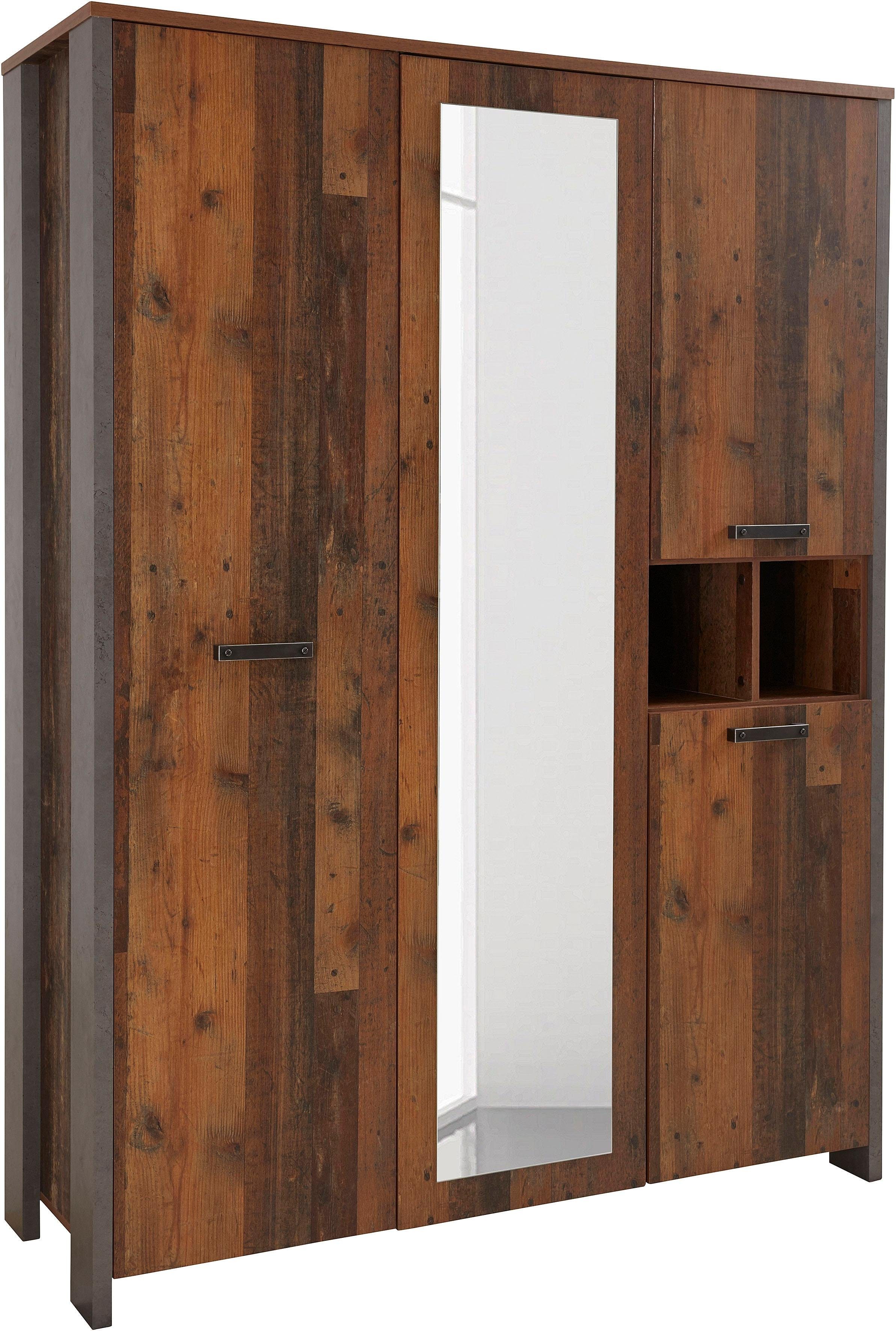 FORTE Kleiderschrank Clif (Maße: B/H/T ca. 156x205x52 cm) mit Spiegelauflage