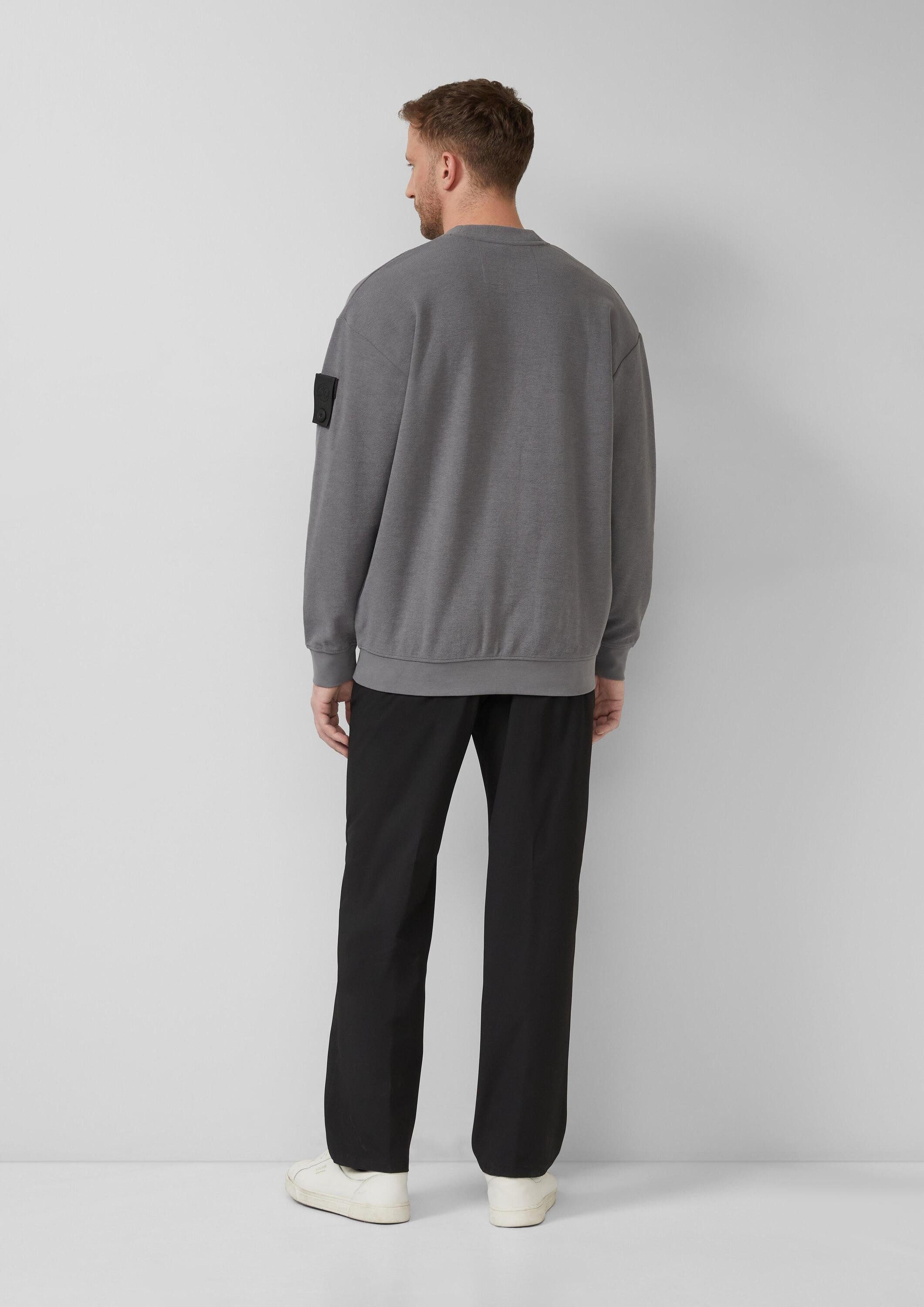 s.Oliver Sweatjacke Sweatshirt Jacke Relaxed-Fit-Cardigan aus strukturierter Sweatware – Bild 3 von 5