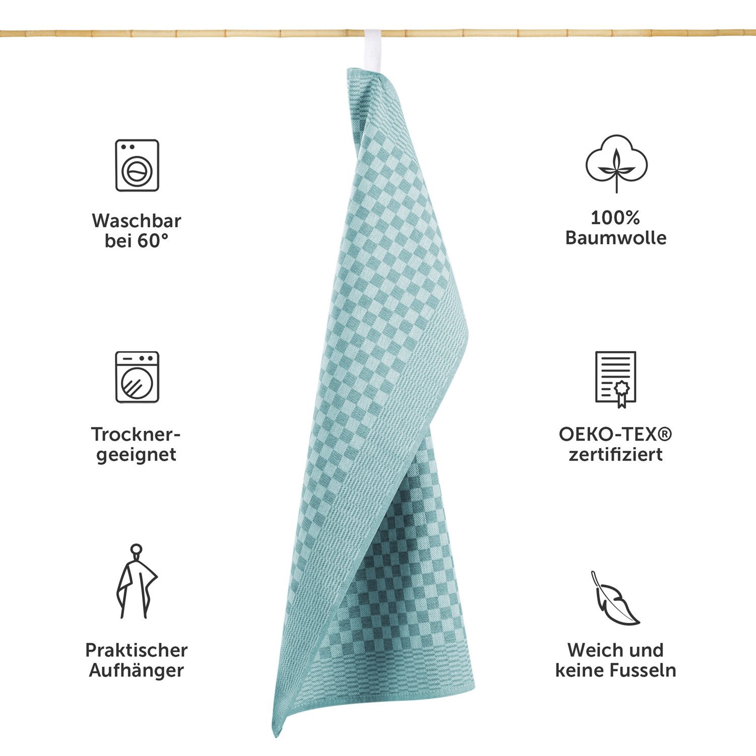 Blumtal Geschirrtuch Premium Geschirrhandtücher in 50 x 70 cm, (Set, 5-tlg., 5, 10 oder 20 Geschirrtücher), 100% Baumwolle, Oeko-TEX® Zertifiziert – Bild 3 von 5