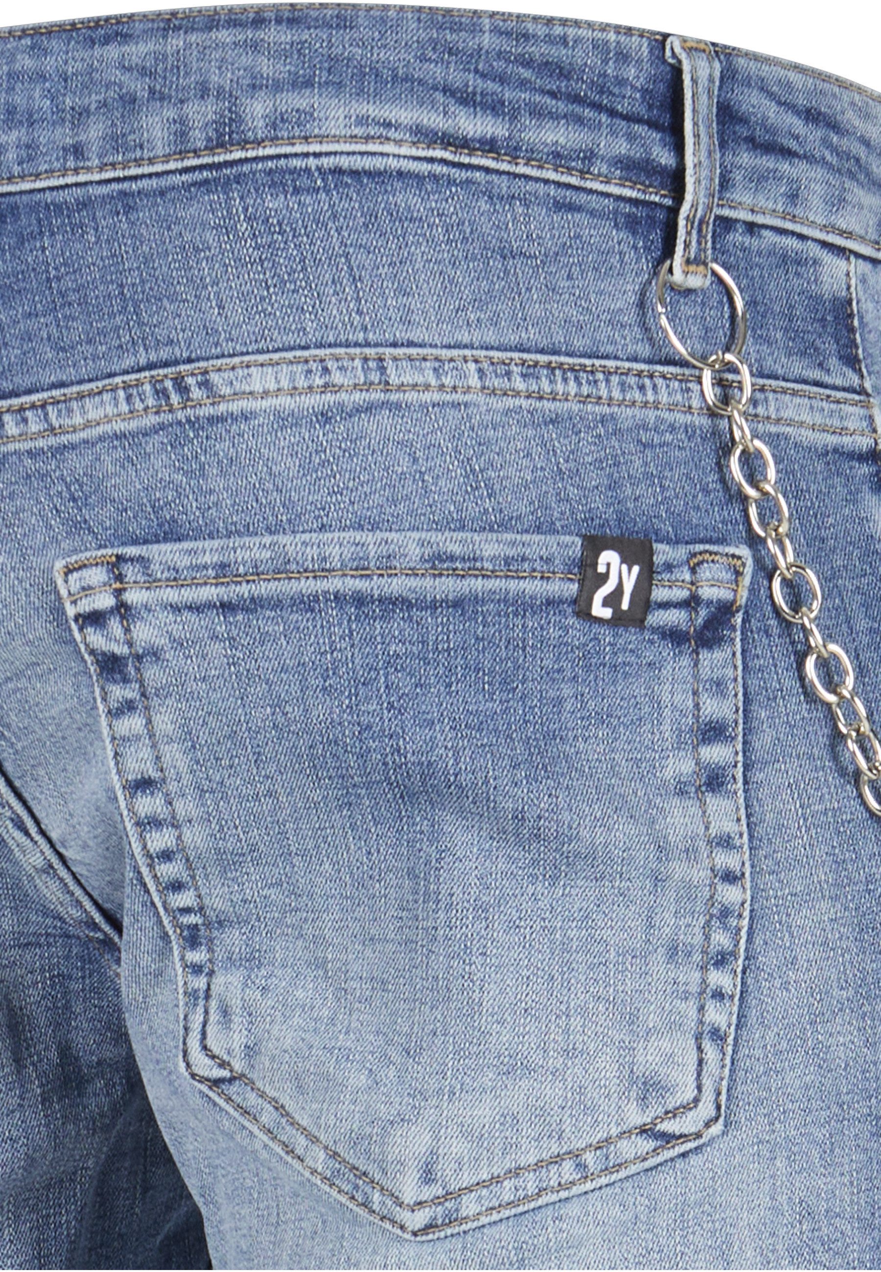 2Y Premium Bequeme Jeans 2Y Premium Herren 2Y Skinny Fit Destroyed Jeans