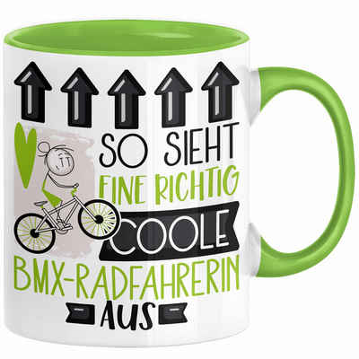 Trendation Tasse BMX-Radfahrerin Geschenk Tasse Geschenkidee für BMX-Radfahrerin Geburt
