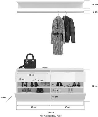 INOSIGN Garderoben-Set Trondheim, (Set, 5-St), Diele, Flur, Schranksystem, Garderobenmöbel, Set, Kombination