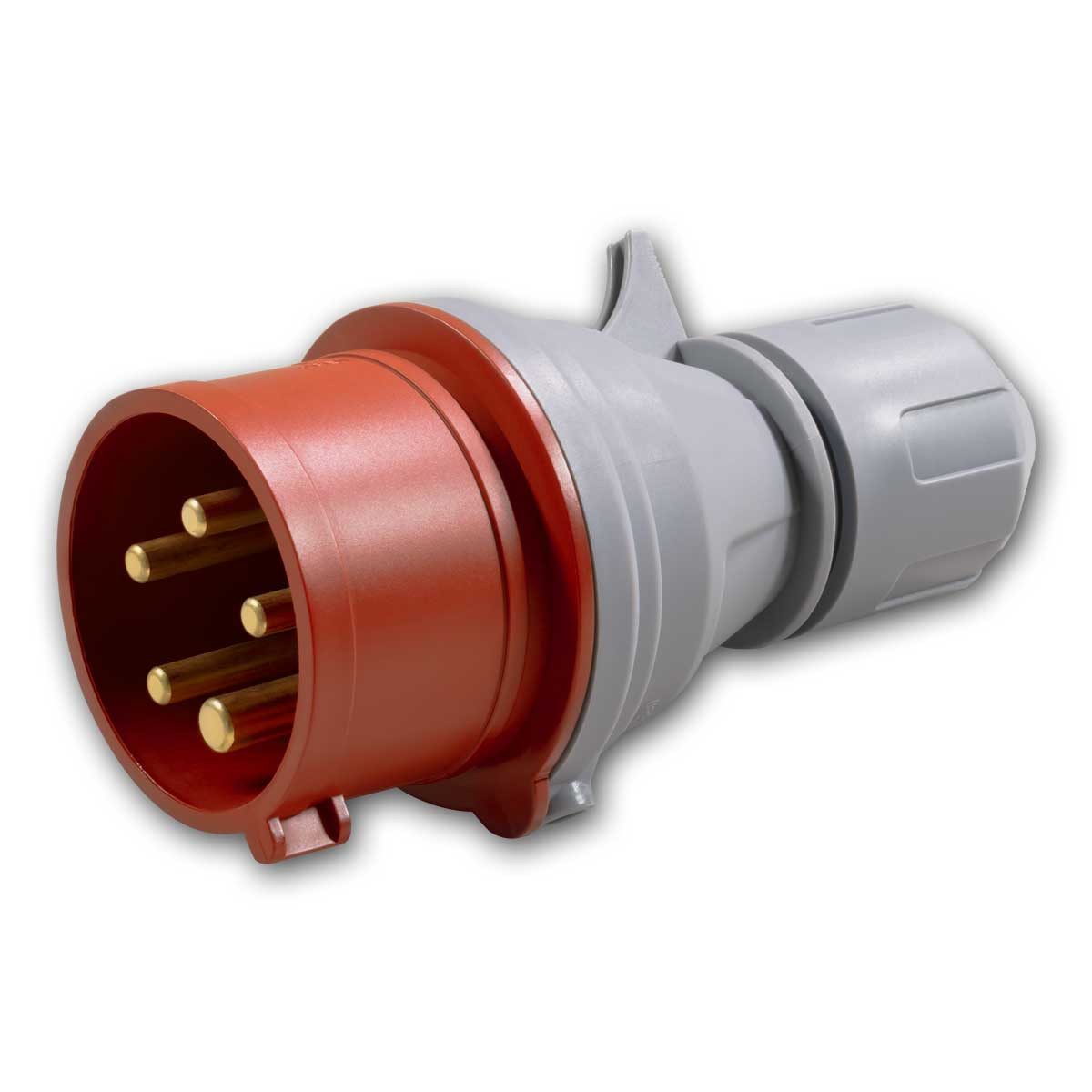 McPower Вилка cee Вилка cee 16A 415V, IP44, Kraftstecker rot/grau