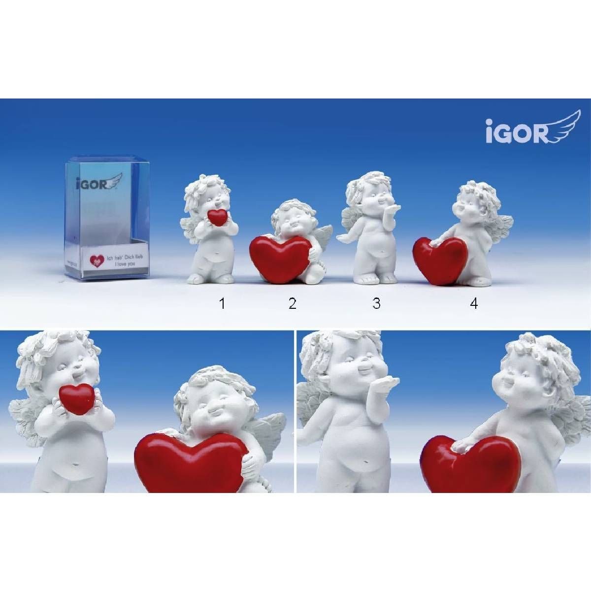 Small-Preis Engelfigur Glücksbringer Engel Igor mit Liebesbotschaft