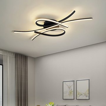 Vicbuy Deckenleuchte LED Deckenleuchten, Kreative linien Deckenlampe, Stufenlos Dimmbar, mit Fernbedienung, Moderne Wohnzimmerlampe, 3 einstellbaren Farben Esszimmerlampe, Einstellbare Helligkeiten Deckenbeleuchtung, Schlafzimmerlampe, Bürolampe