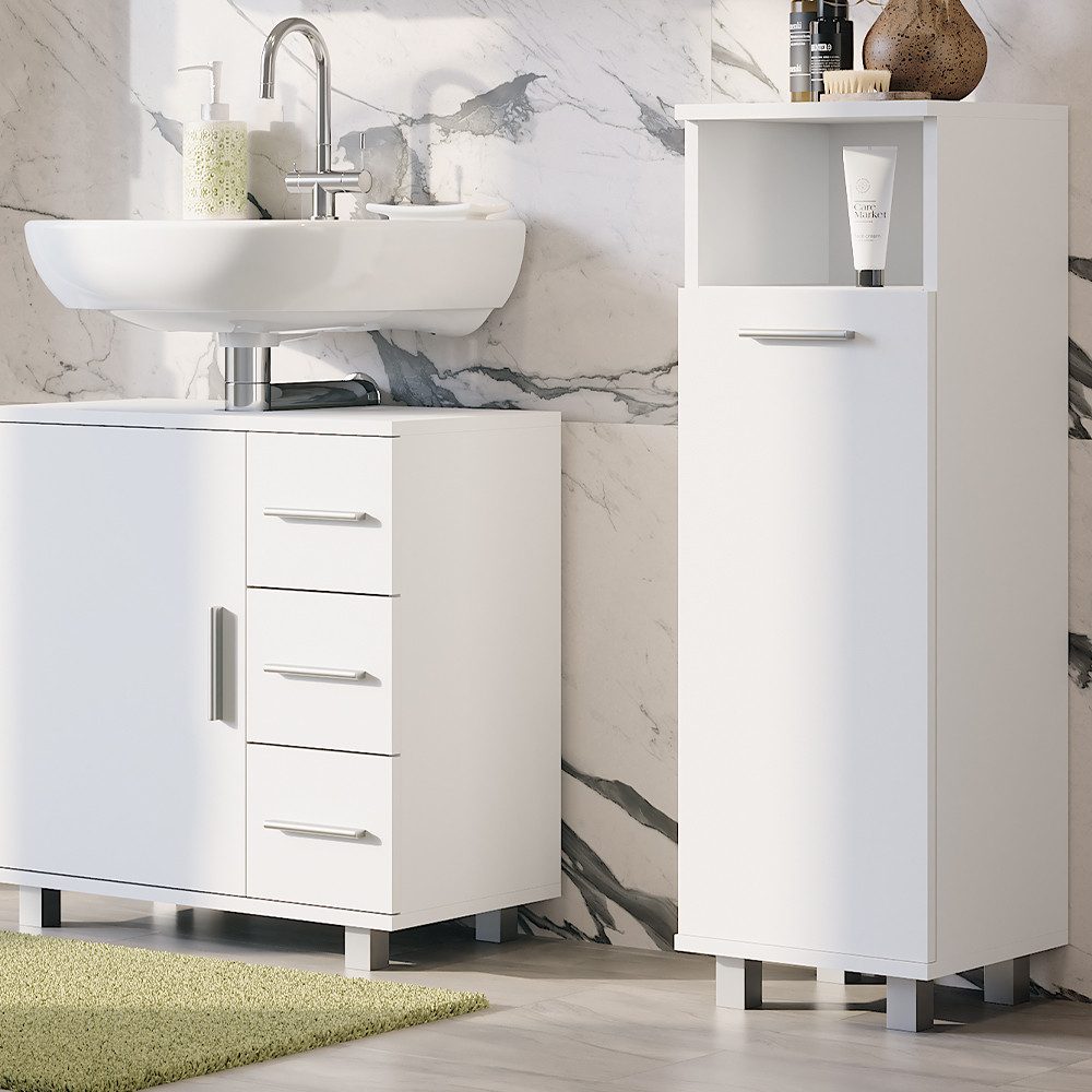 Vicco Midischrank Ilias, Weiß, 30.2 x 95 cm mit Tür (1-St)