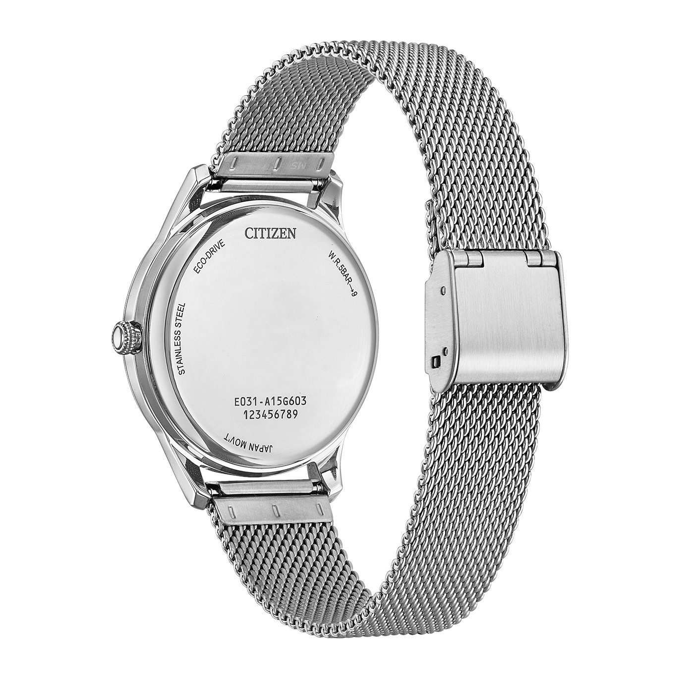 Citizen Solaruhr Elegance / Mesh EM1220-82A, Armbanduhr, Damenuhr, Edelstahlarmband, analog