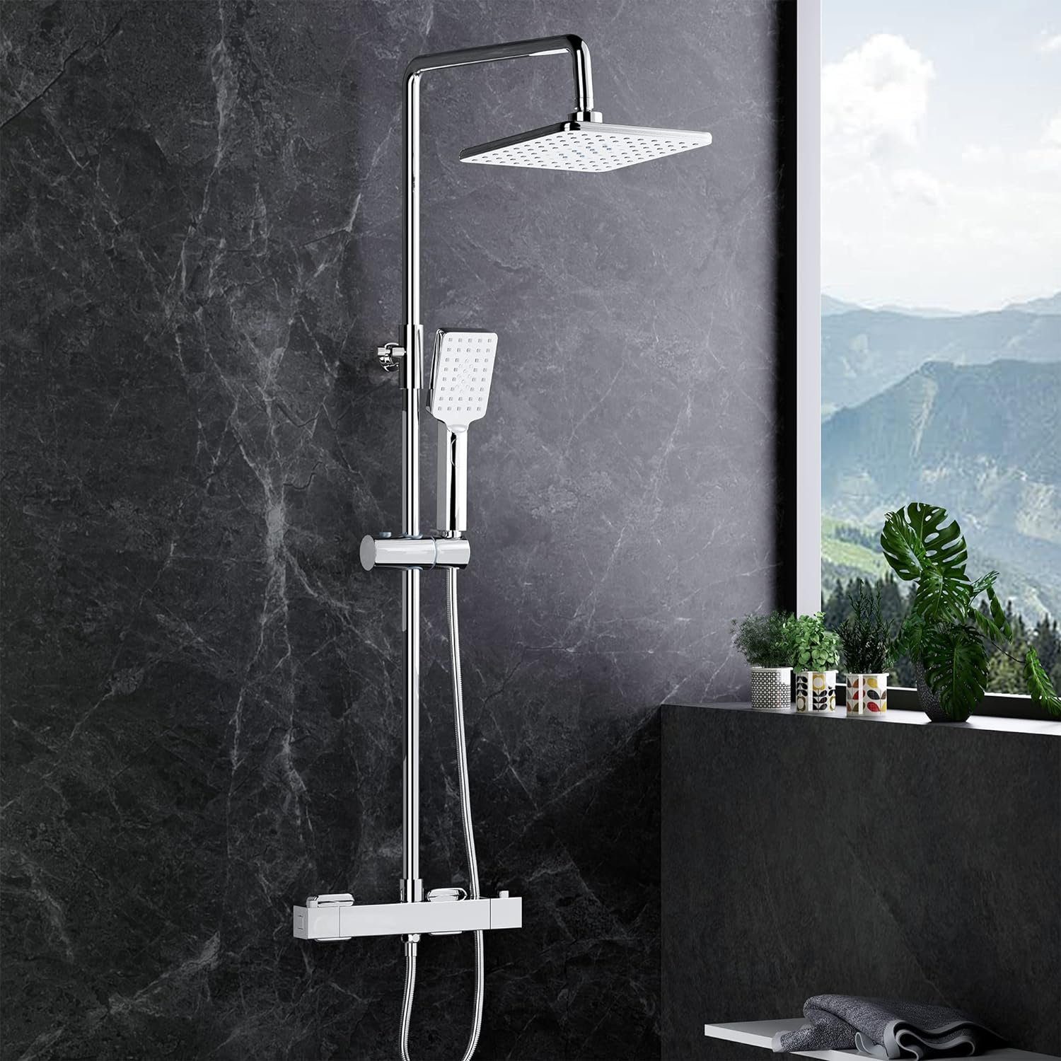 MORADO Duschsystem Bemühung um ein angenehmes Kundenerlebnis, Dushcharmatur komplettset,Regendusche mit Armatur,Duschset Thermostat