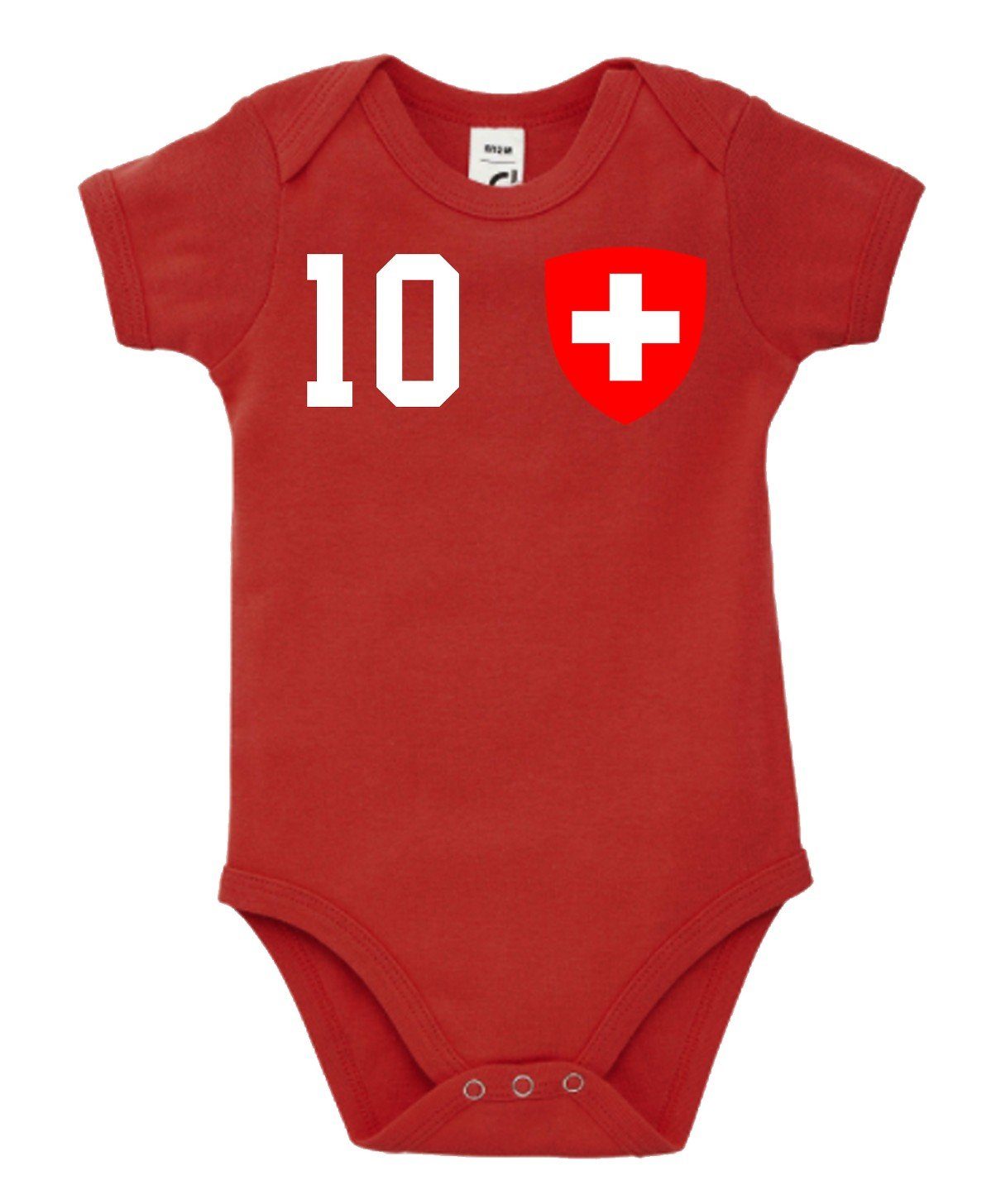 trendigem Schweiz Designz Strampler Rot Kinder Youth Body Motiv Baby mit Kurzarmbody