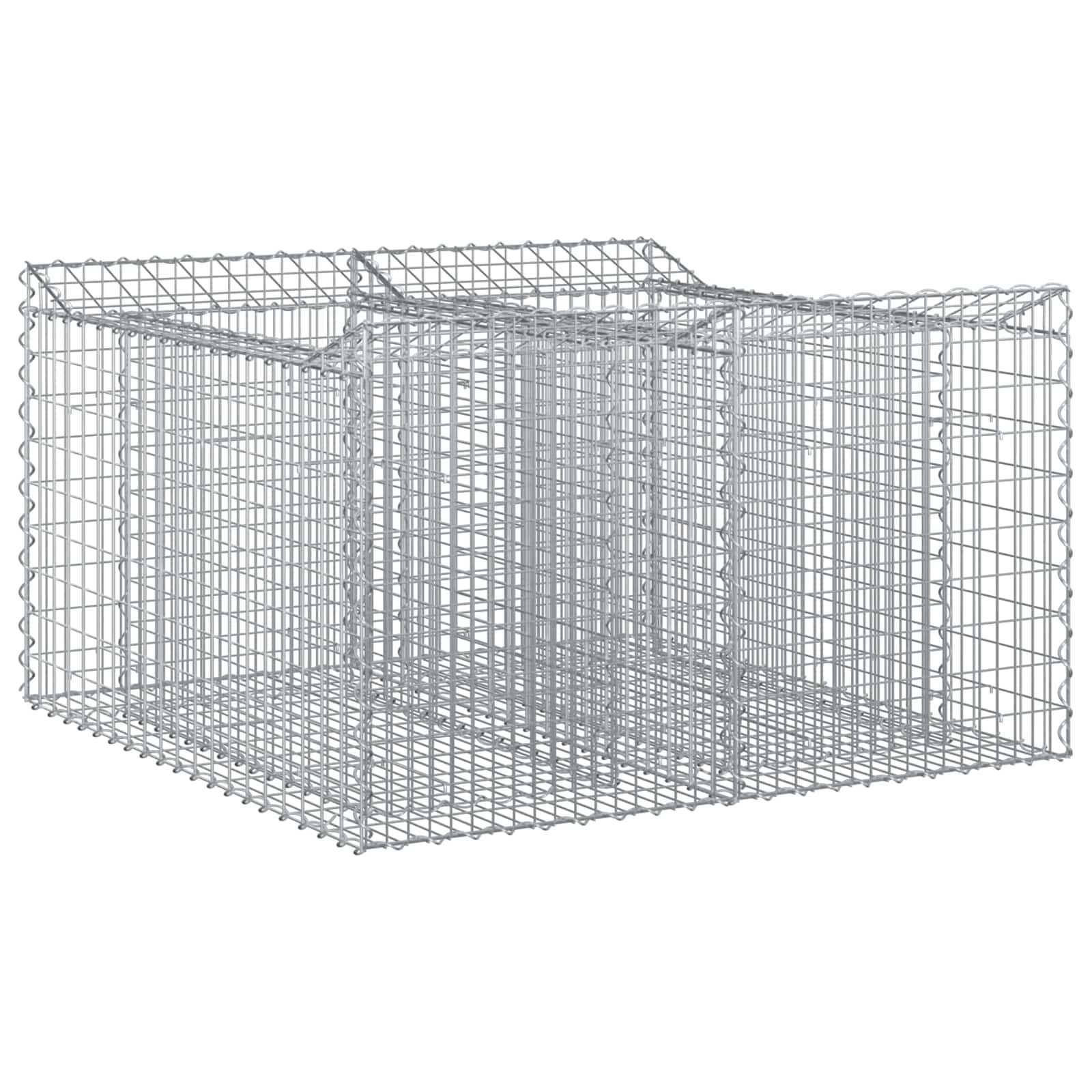 vidaXL Gartenzaun Gabionen-Hochbeet Silber, (1-St)