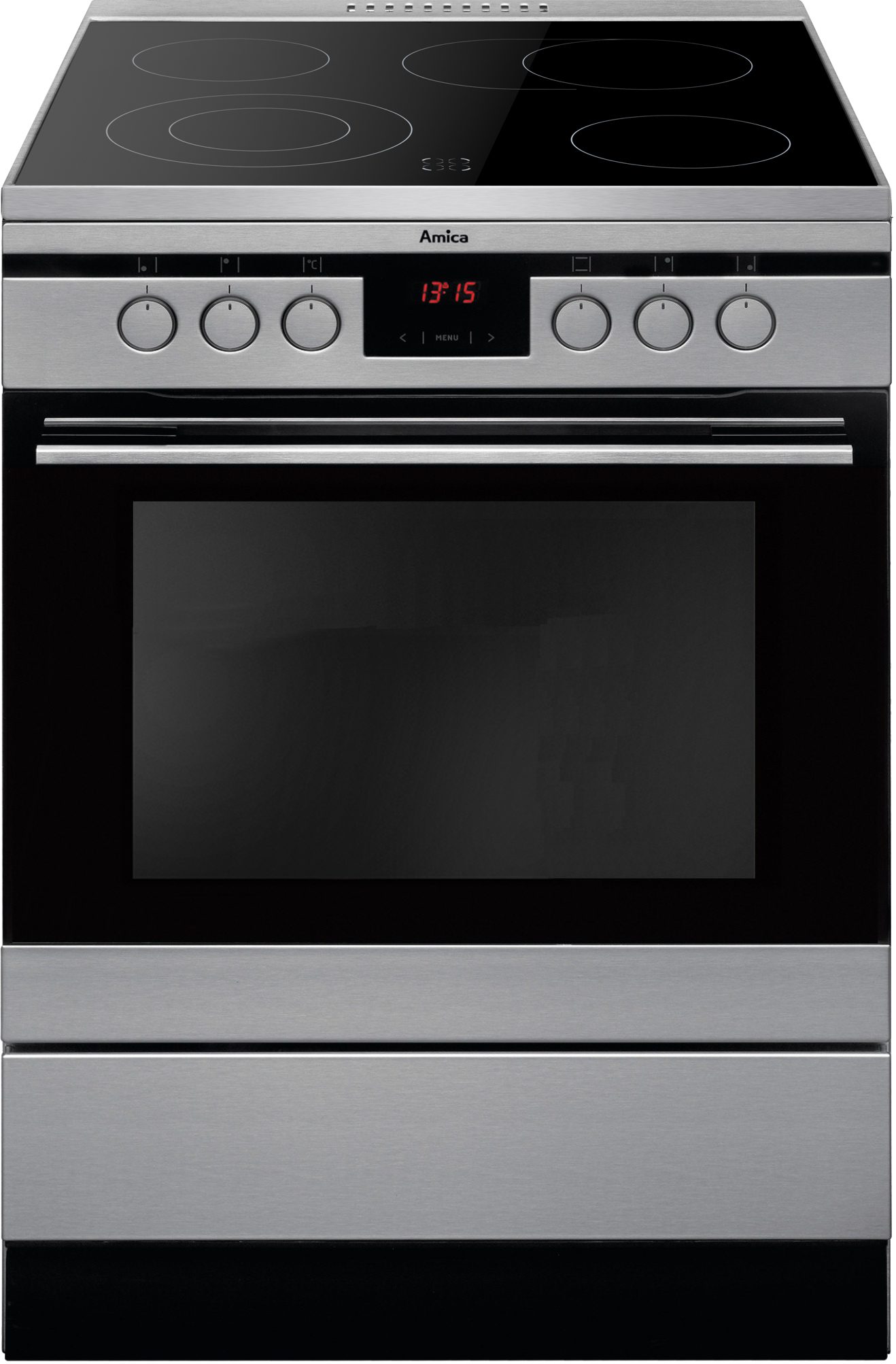 Amica Elektro-Standherd SHC 11675/1 E, mit 2-fach-Teleskopauszug, Simple Steam Reinigungsfunktion, Ofen mit 11 Programmen und zweistufig ausziehbaren Backblechschienen.
