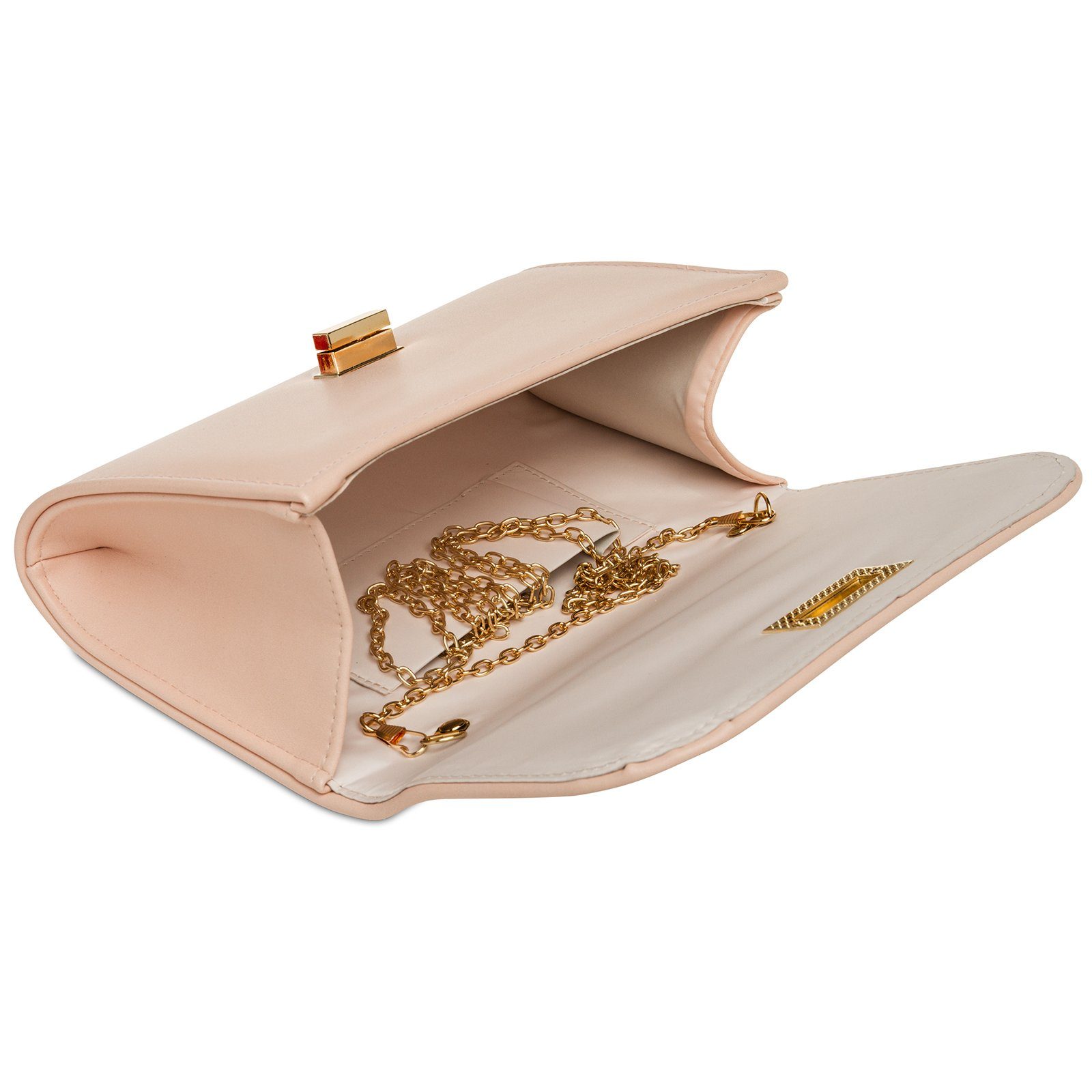 Caspar Clutch Caspar TA364 elegante Damen Abendtasche mit langer Kette und Drehverschluss
