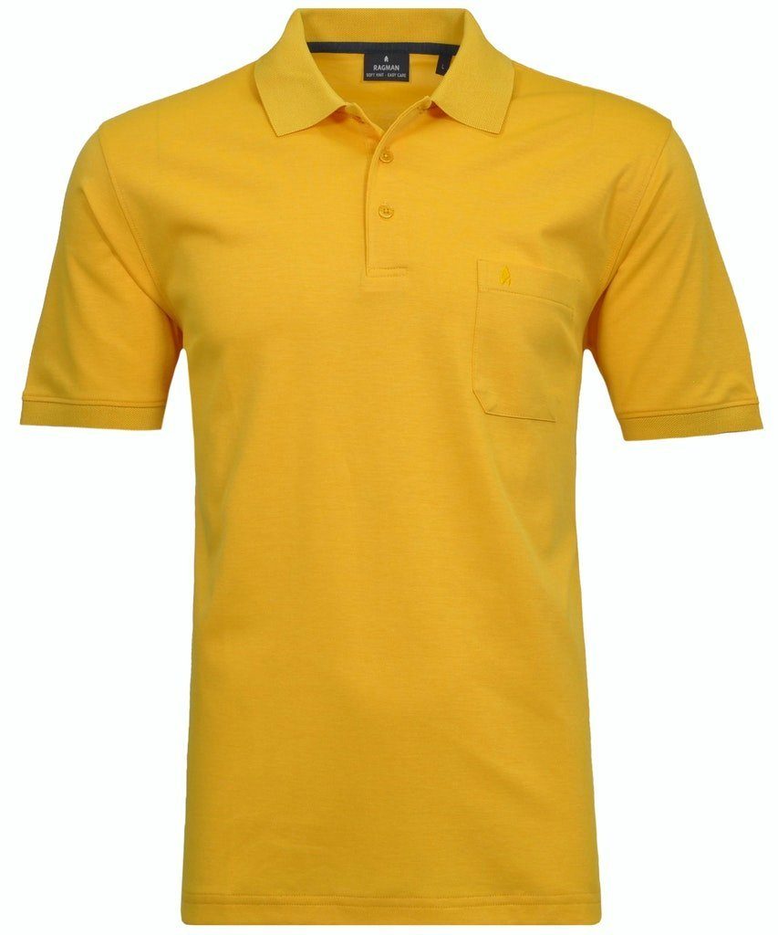 Poloshirt Softknit 050-GELB Kurzarm RAGMAN