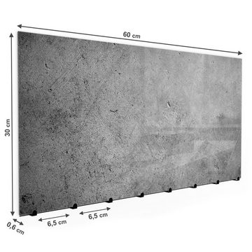 Primedeco Garderobenpaneel Magnetwand und Memoboard aus Glas Graue Betonwand