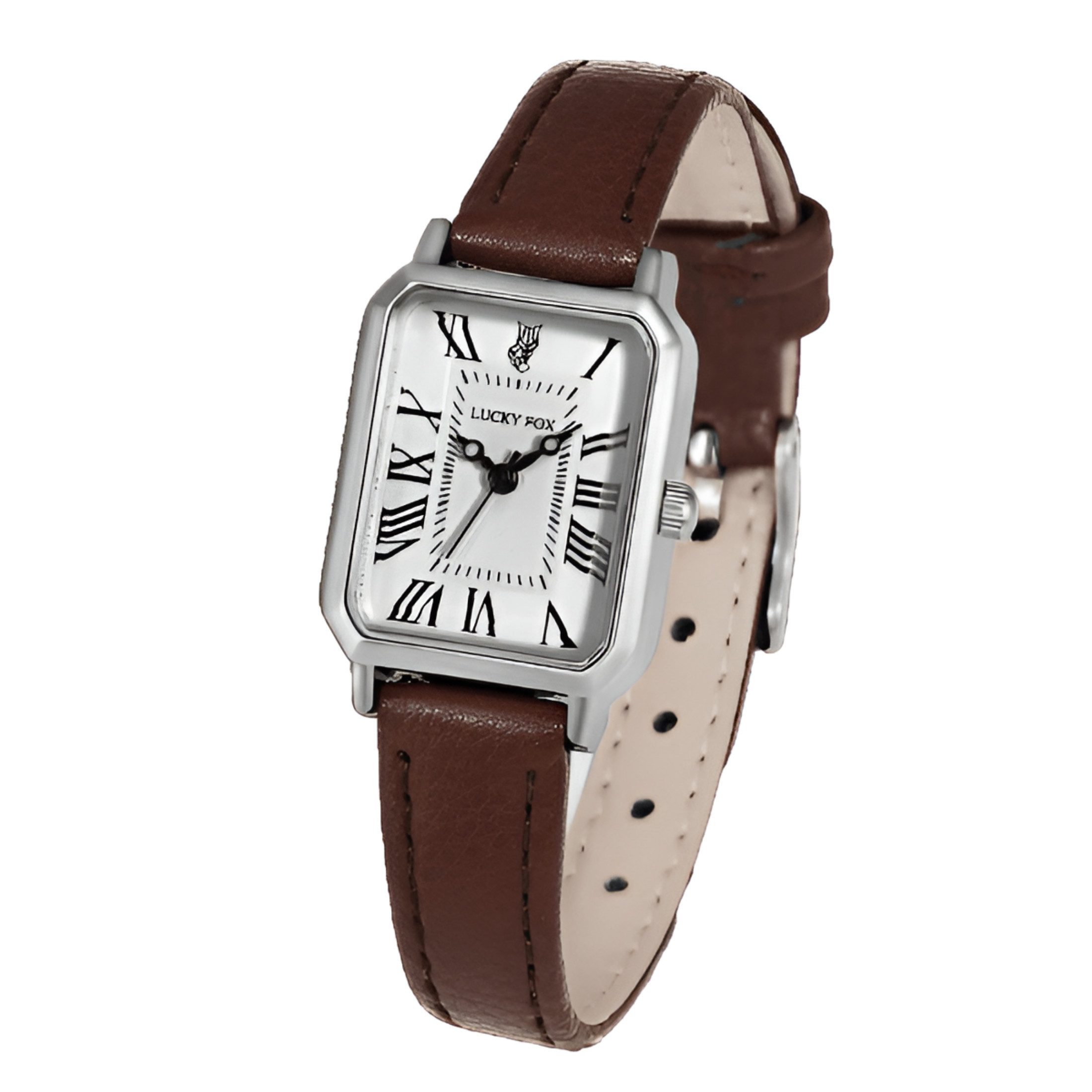 S&T Design Quarzuhr Damen Uhr Leder Armbanduhr Klein, (Braun, inkl. Uhrenbox), Lederuhr Damenuhr Frauen Geschenke