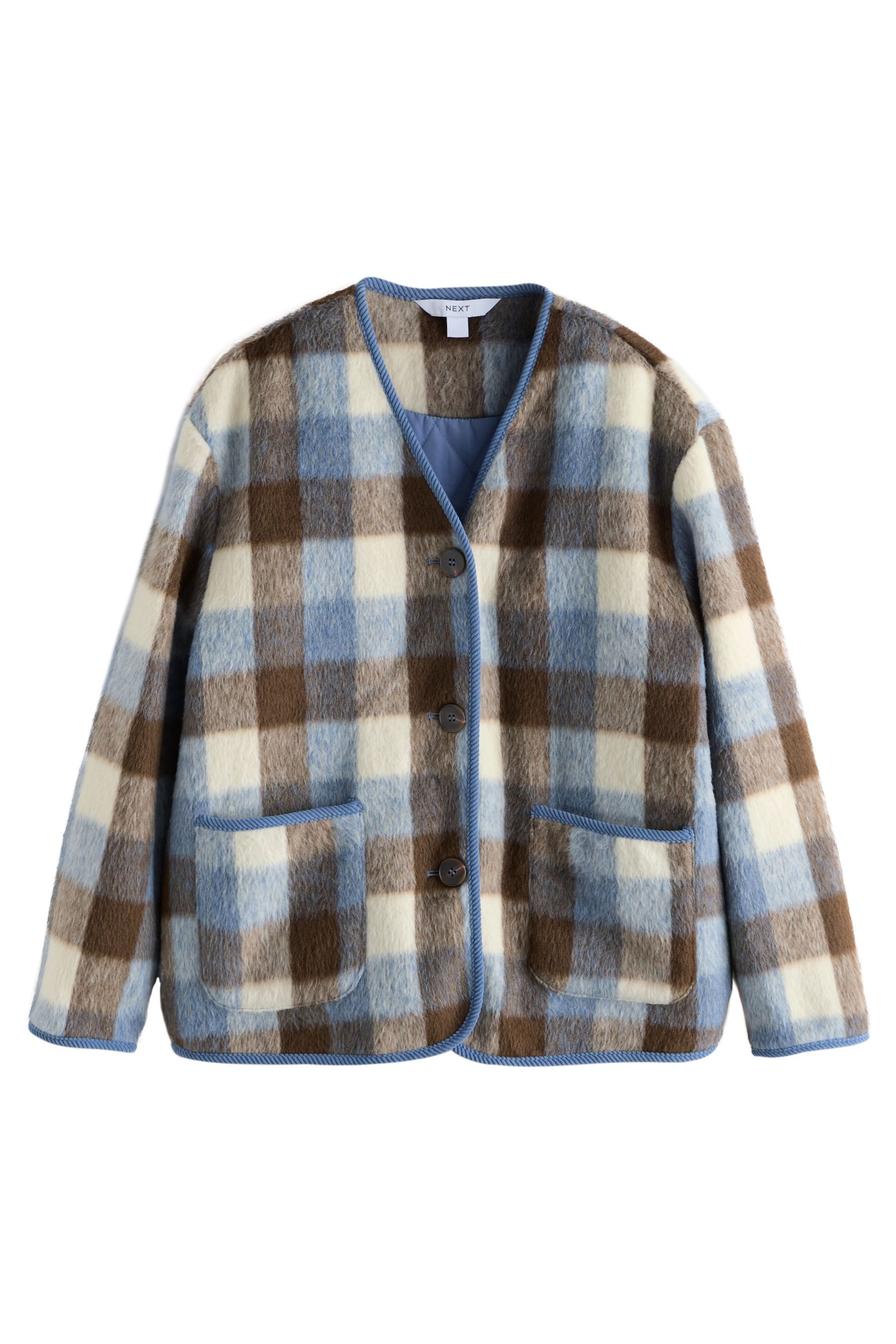 Next Kurzjacke Jacke mit Karomuster (1-St)