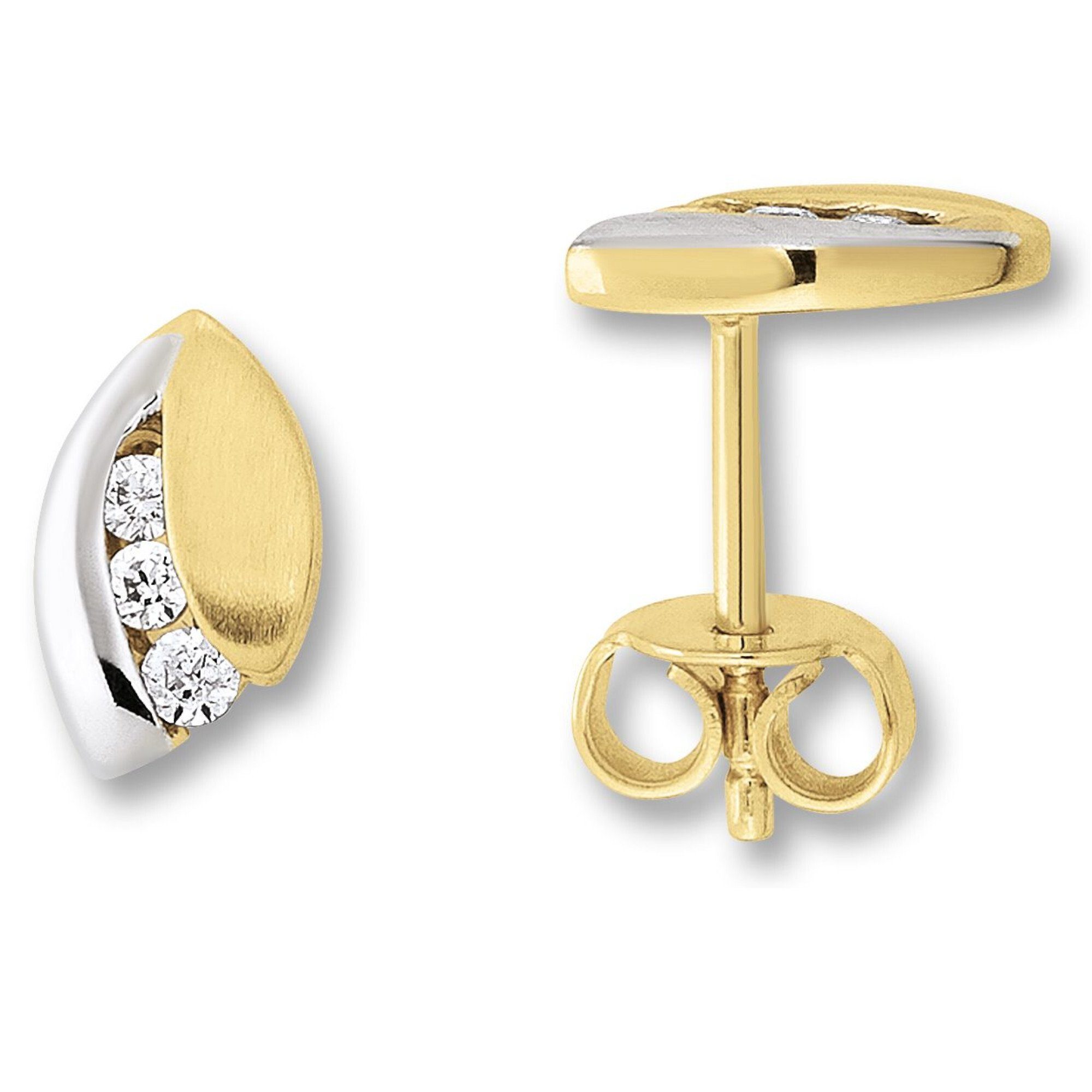 ONE ELEMENT Paar Ohrhänger Zirkonia Ohrringe Ohrstecker aus 333 Gelbgold, Dezente Symbolik – stilvoller Begleiter für jeden Anlass