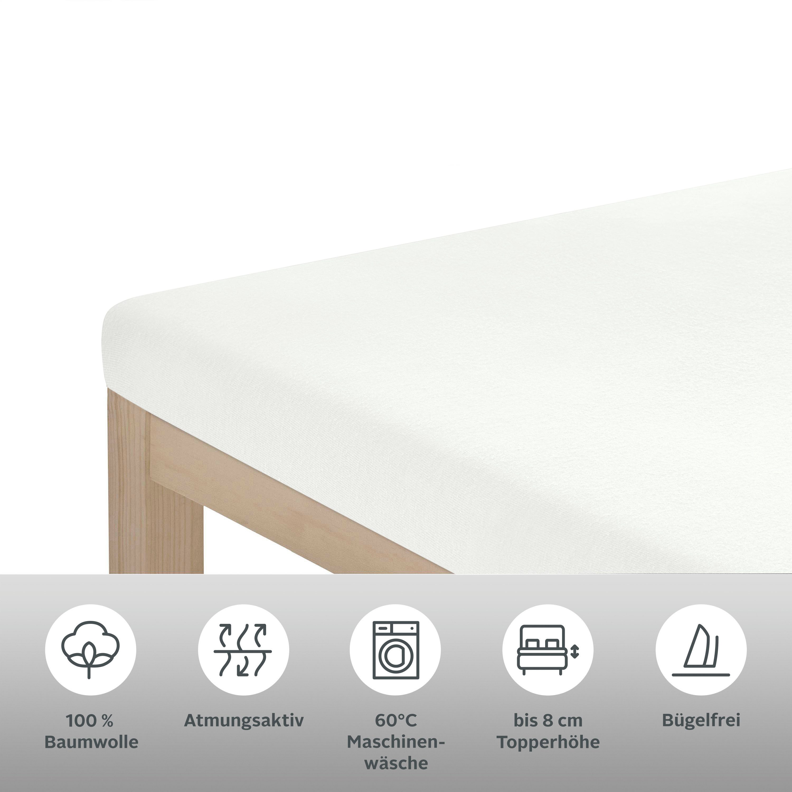 OTTO home Spannbettlaken Physalis Topper COMFORT, Jersey, Gummizug: rundum, (2 Stück), bis 10 cm Höhe, Bettlaken, Laken, in Comfort & Premium Qualität – Bild 3 von 4