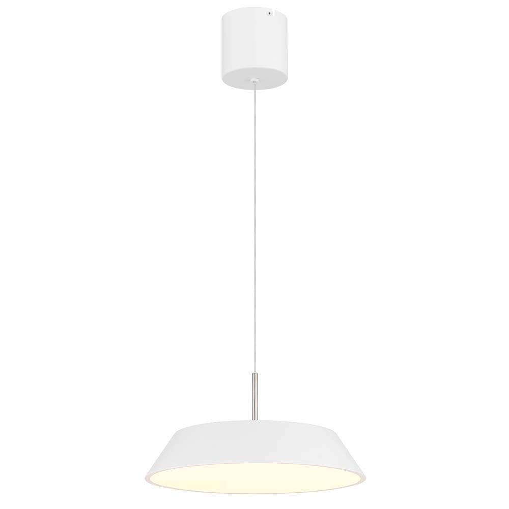GLOBO LIGHTING Pendelleuchte, LED-Leuchtmittel fest verbaut, Warmweiß, Pendelleuchte Hängeleuchte weiß Nickel LED höhenverstellbar Ø 40 cm